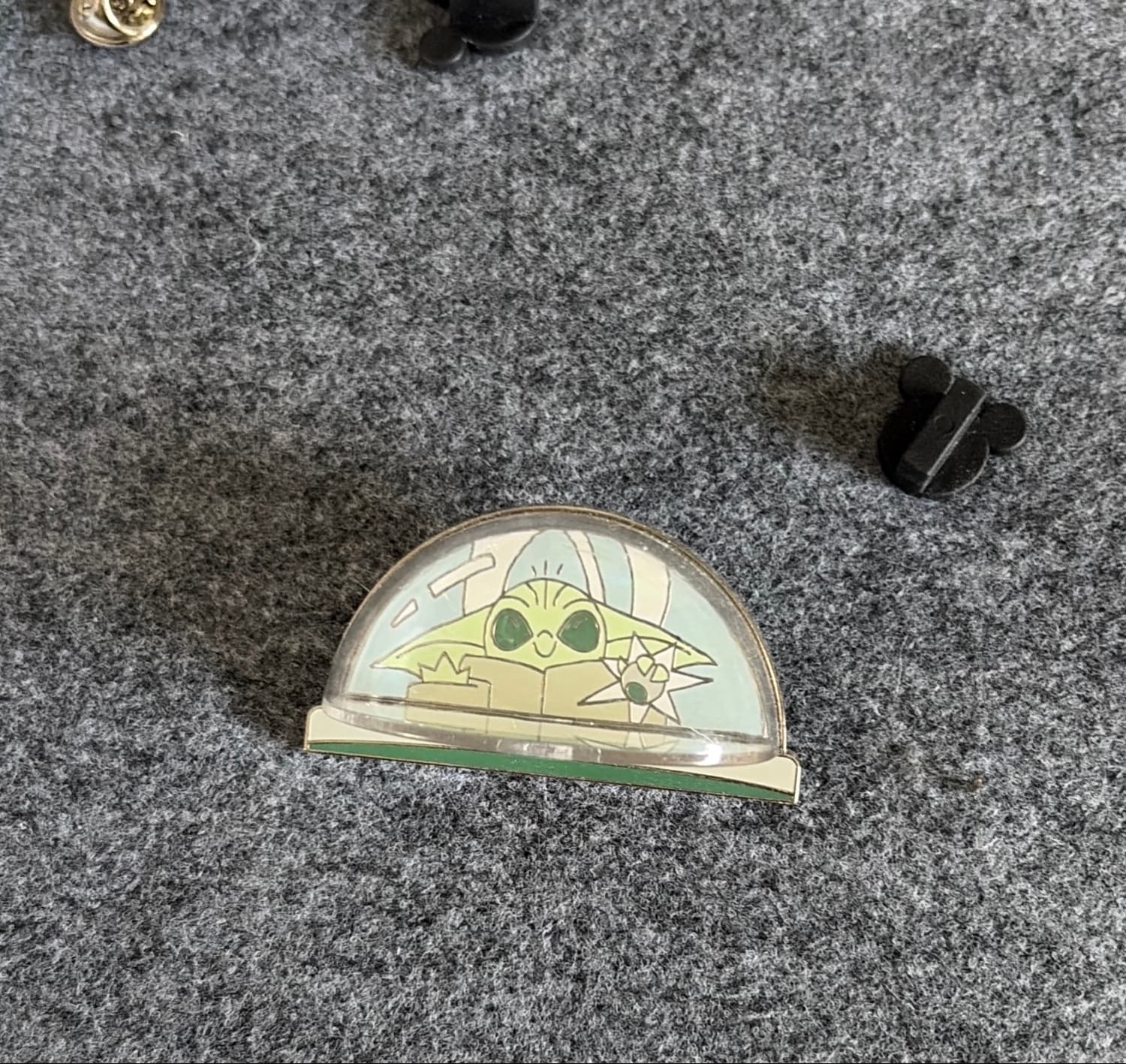 Disney Pin Star Wars Mandalorian Grogu Tap Tap 3D Dome front