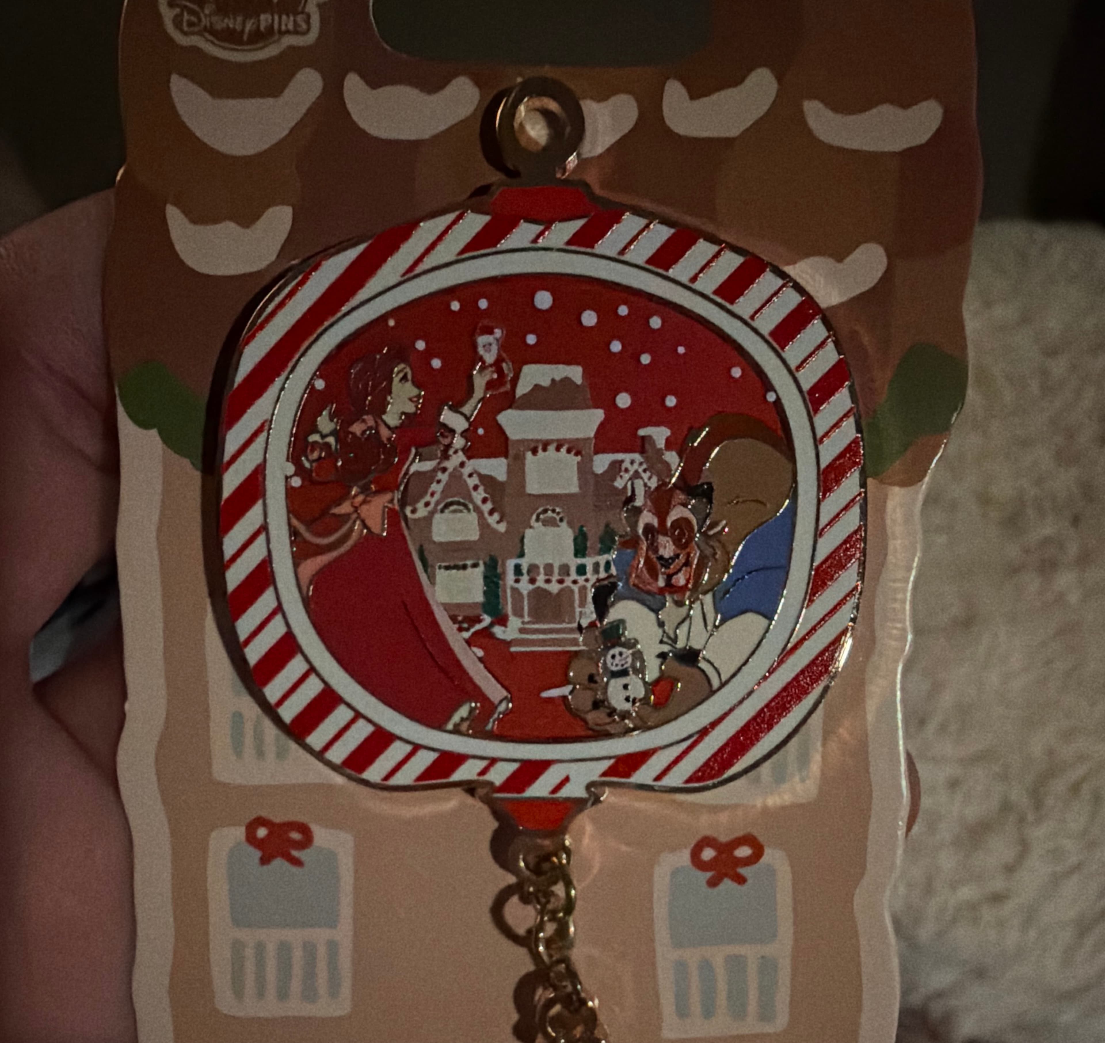 Beauty and the Beast Grand Floridian Gingerbread House LE Dangle Pin front