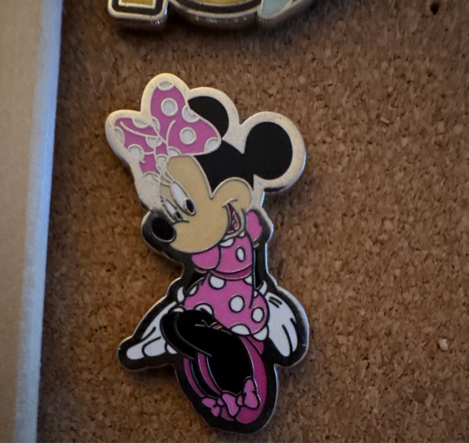 Minnie Mouse Sitting - Pink Polka Dot Dress - European Market 1994