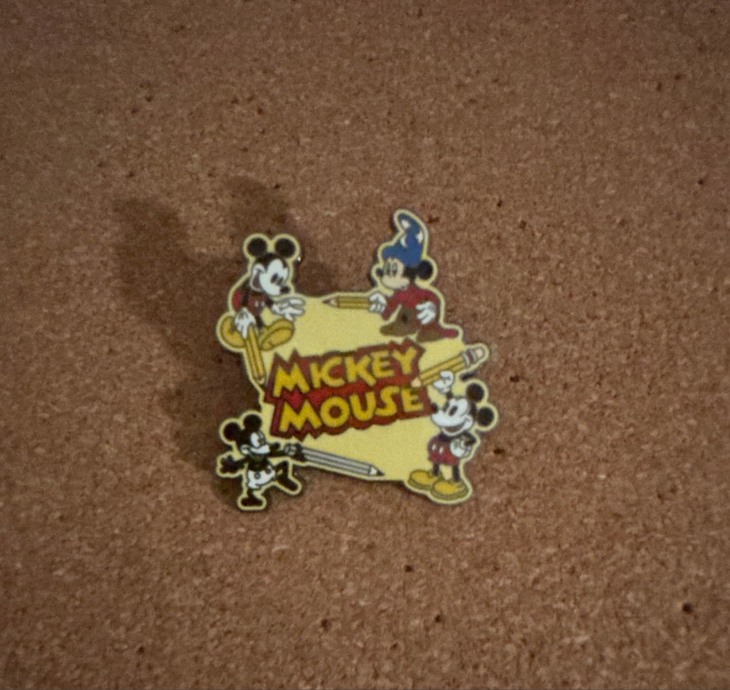 Mickey Mouse Expressions with Pencils Pin
