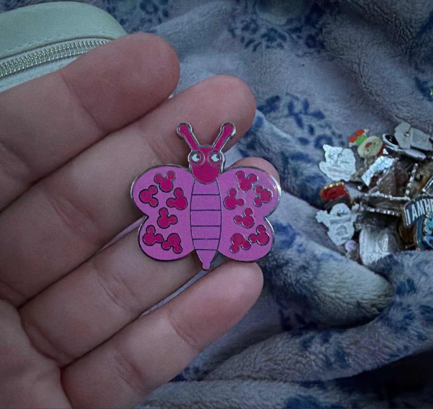 Pink Butterfly Hidden Mickey Pin