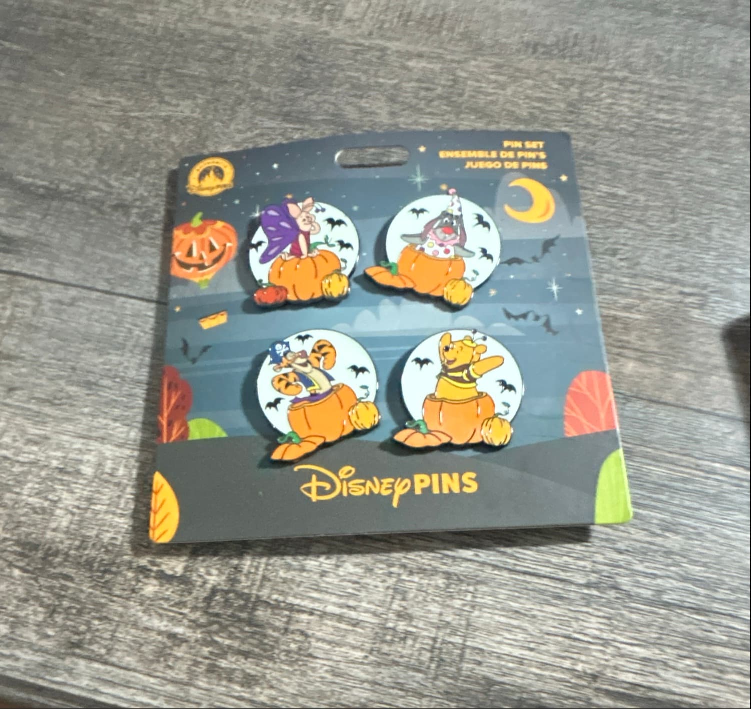Winnie the Pooh and Friends Halloween Pin Set front