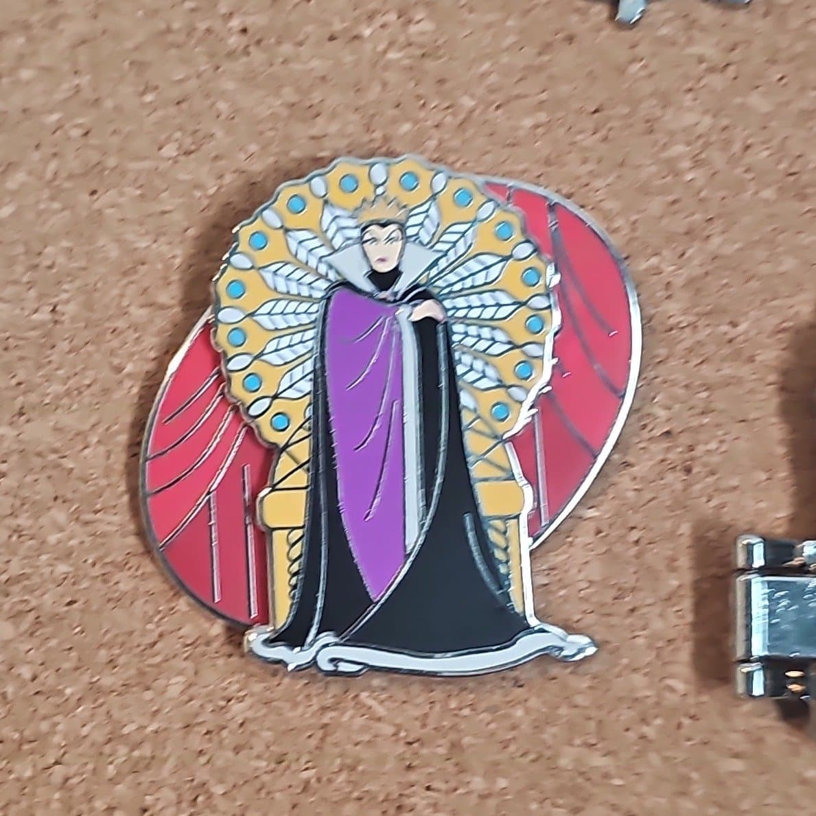 Evil Queen Sitting on Throne Pin front