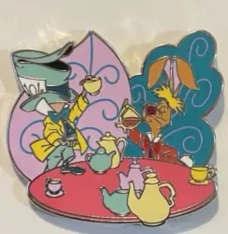 Mad Hatter and March Hare Tea Party Pin - Alice in Wonderland
