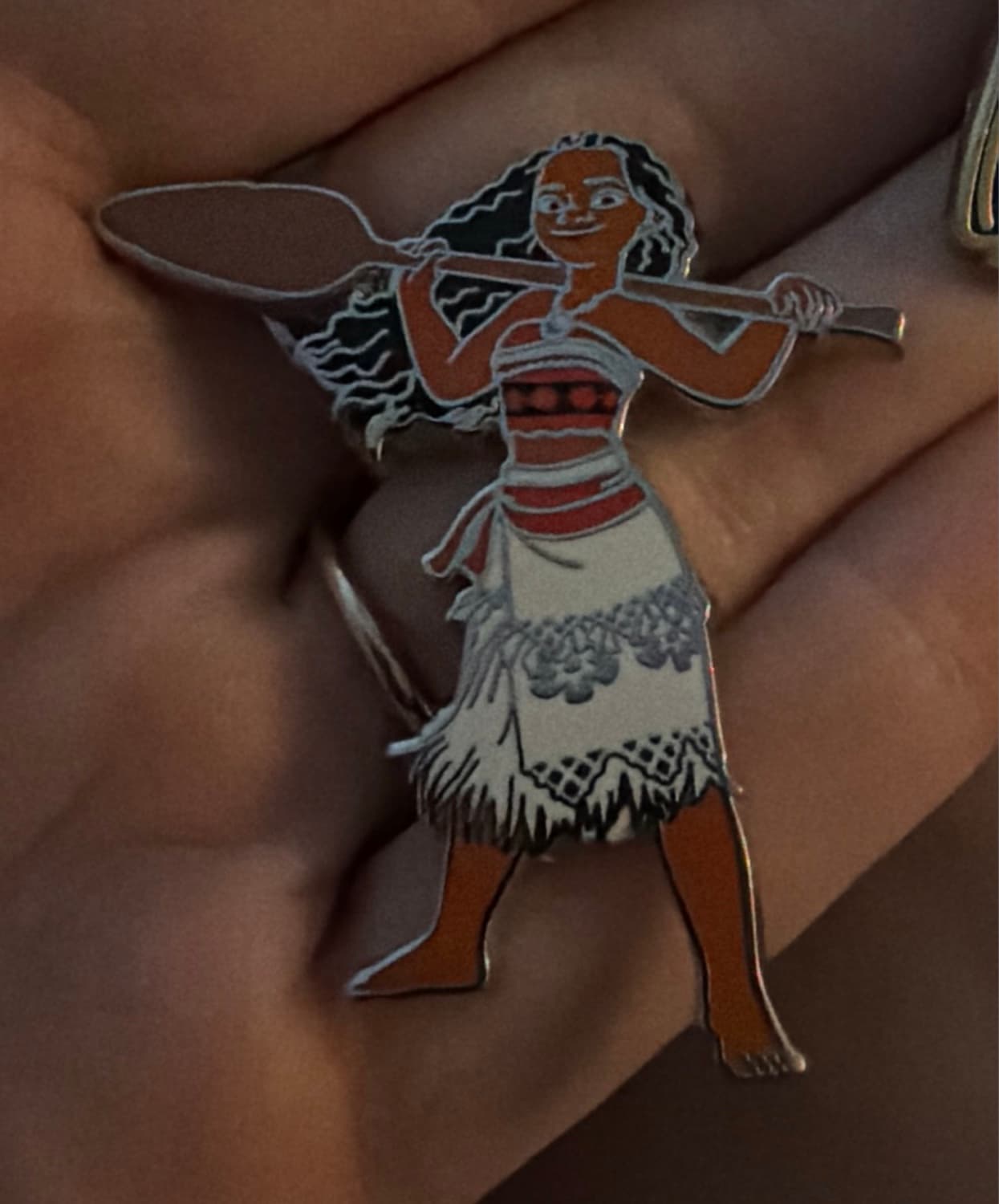 Moana Holding Her Oar Between Shoulders