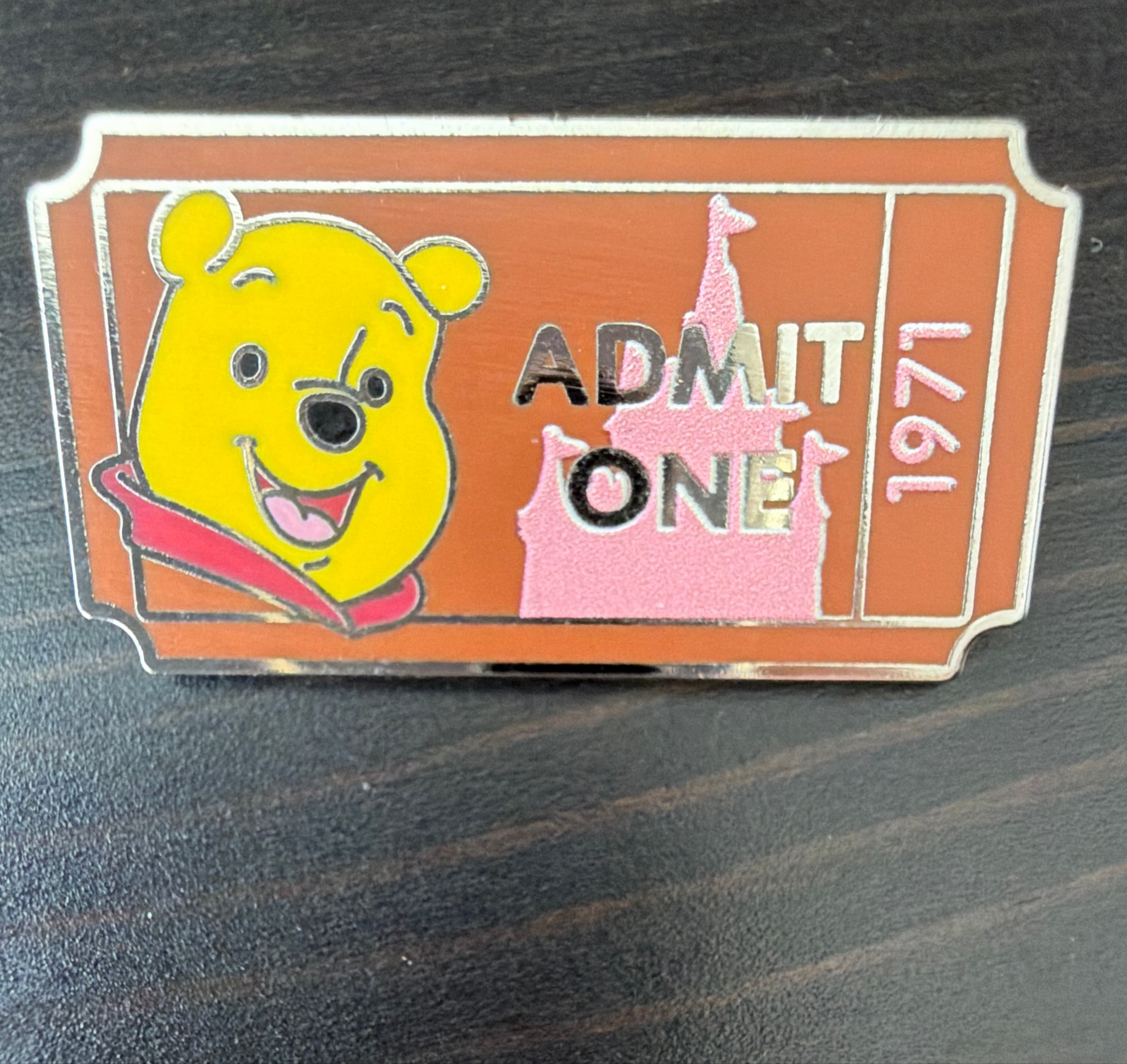 Winnie the Pooh Admit One 1971 Admission Ticket Pin