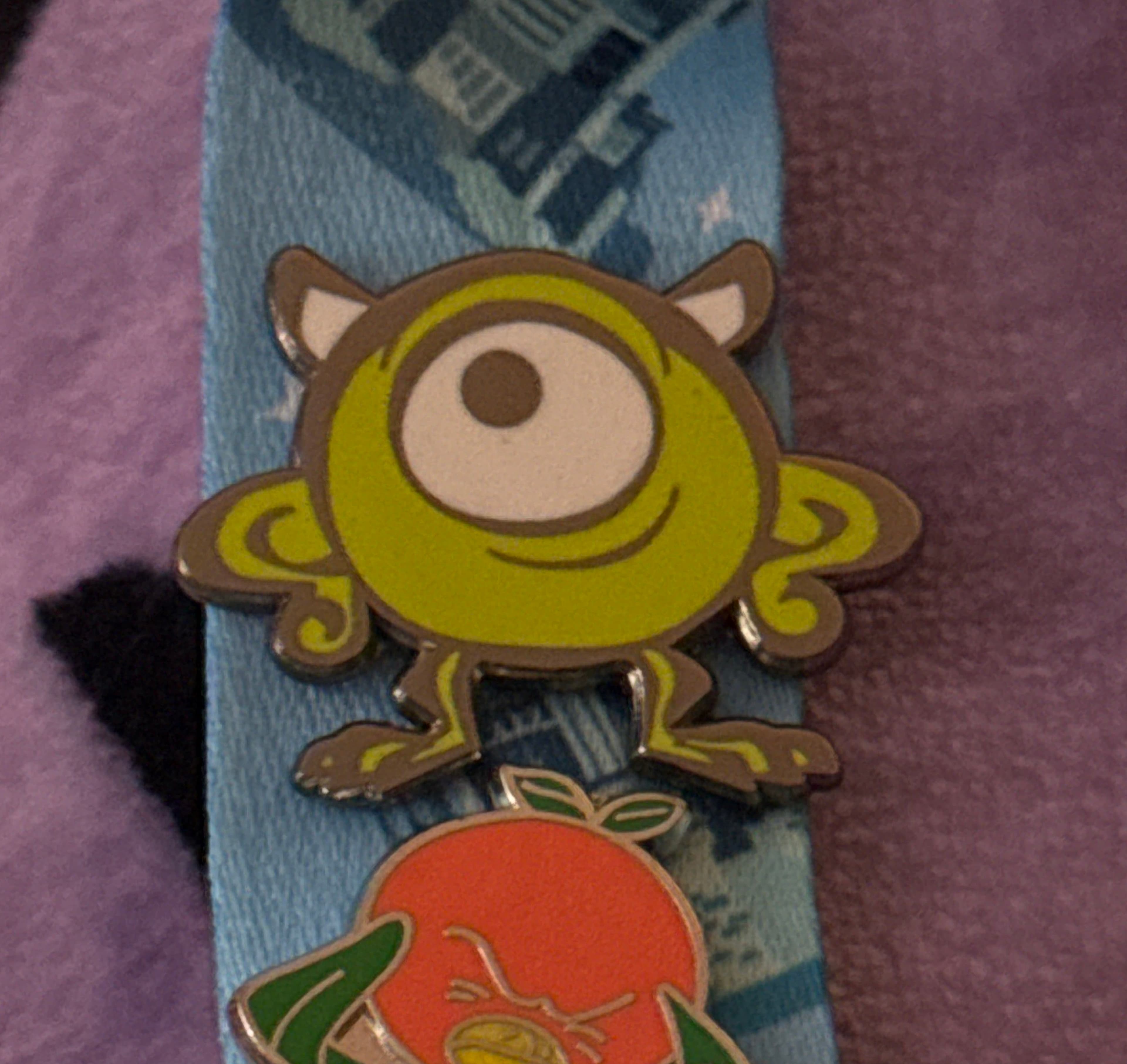 Monsters Inc Mike Wazowski Yellow Hidden Mickey Pin front