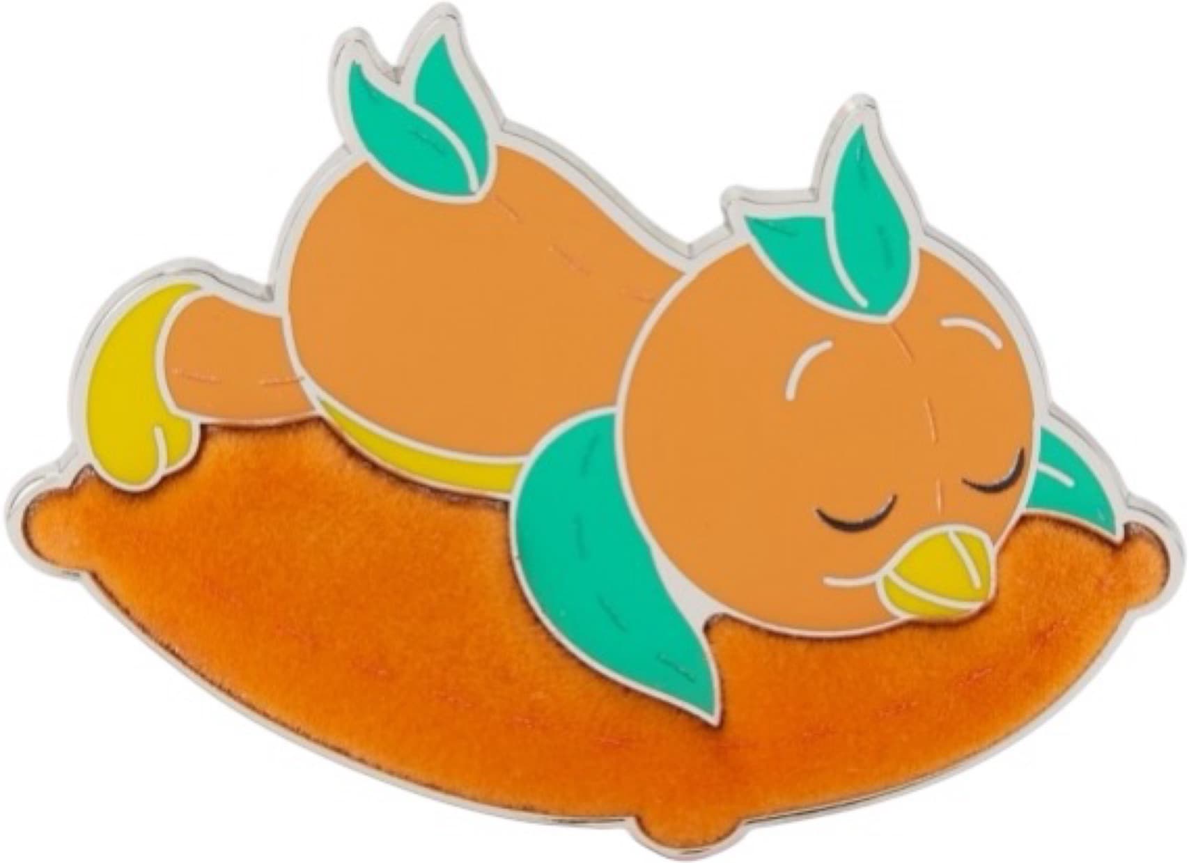 Orange Bird Sleeping on Flocked Pillow