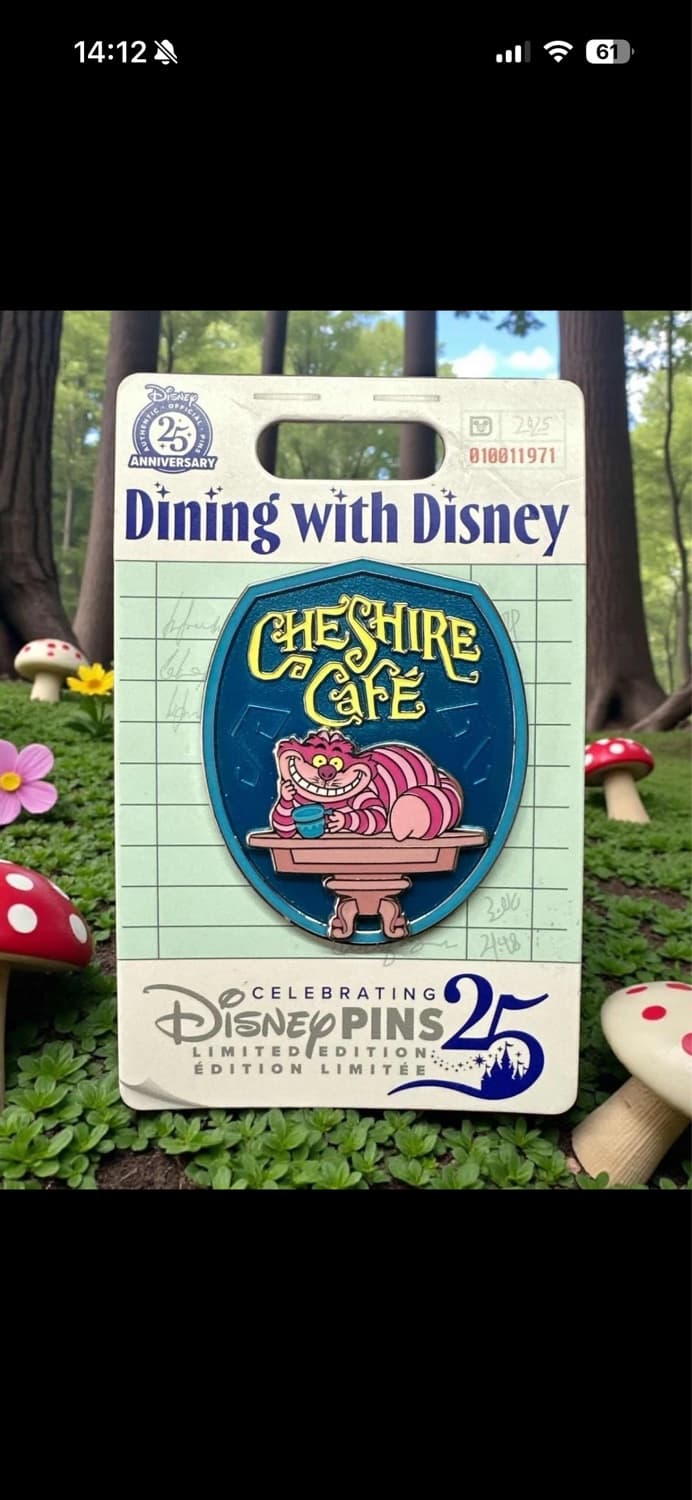 Dining with Disney Cheshire Cat Cafe Pin front