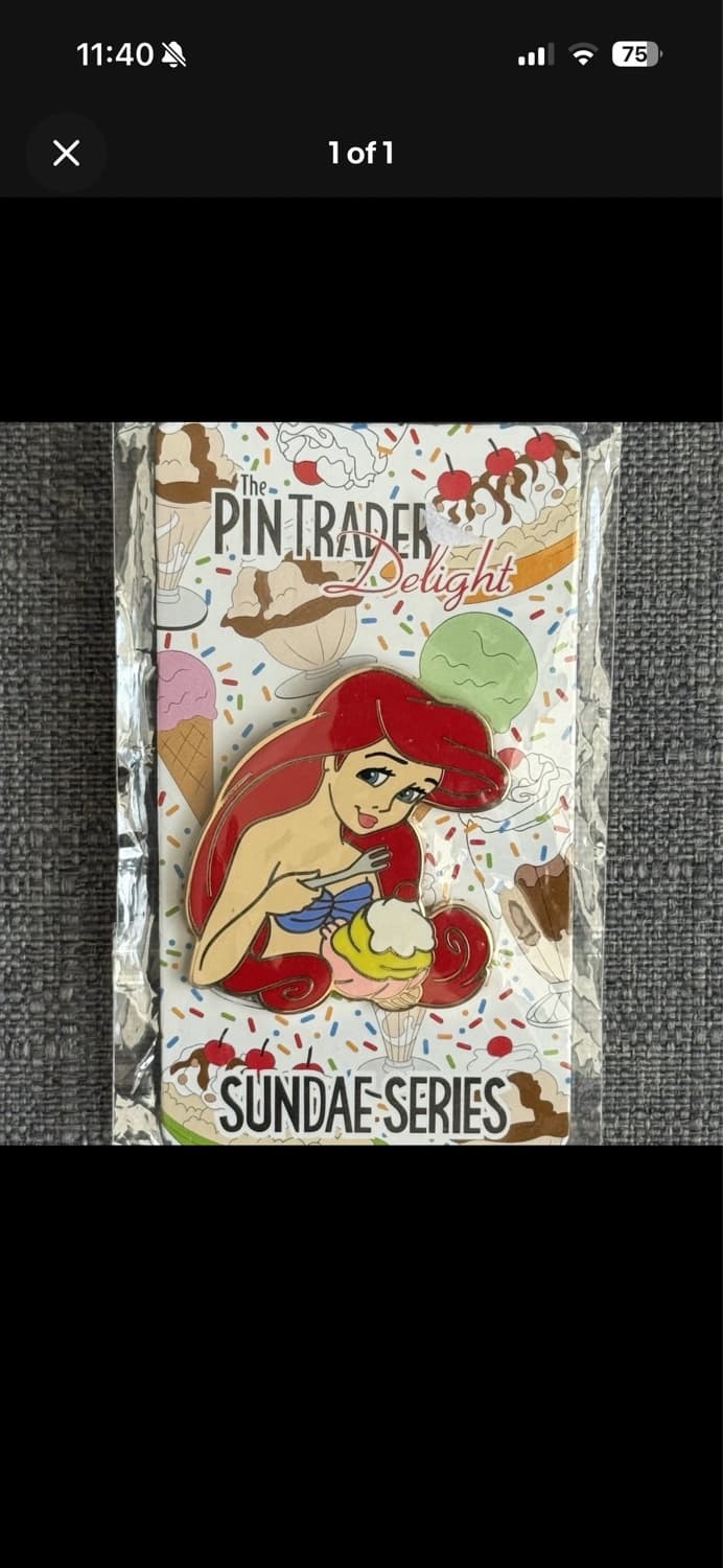 Ariel Pin Trader Delight Sundae Series front