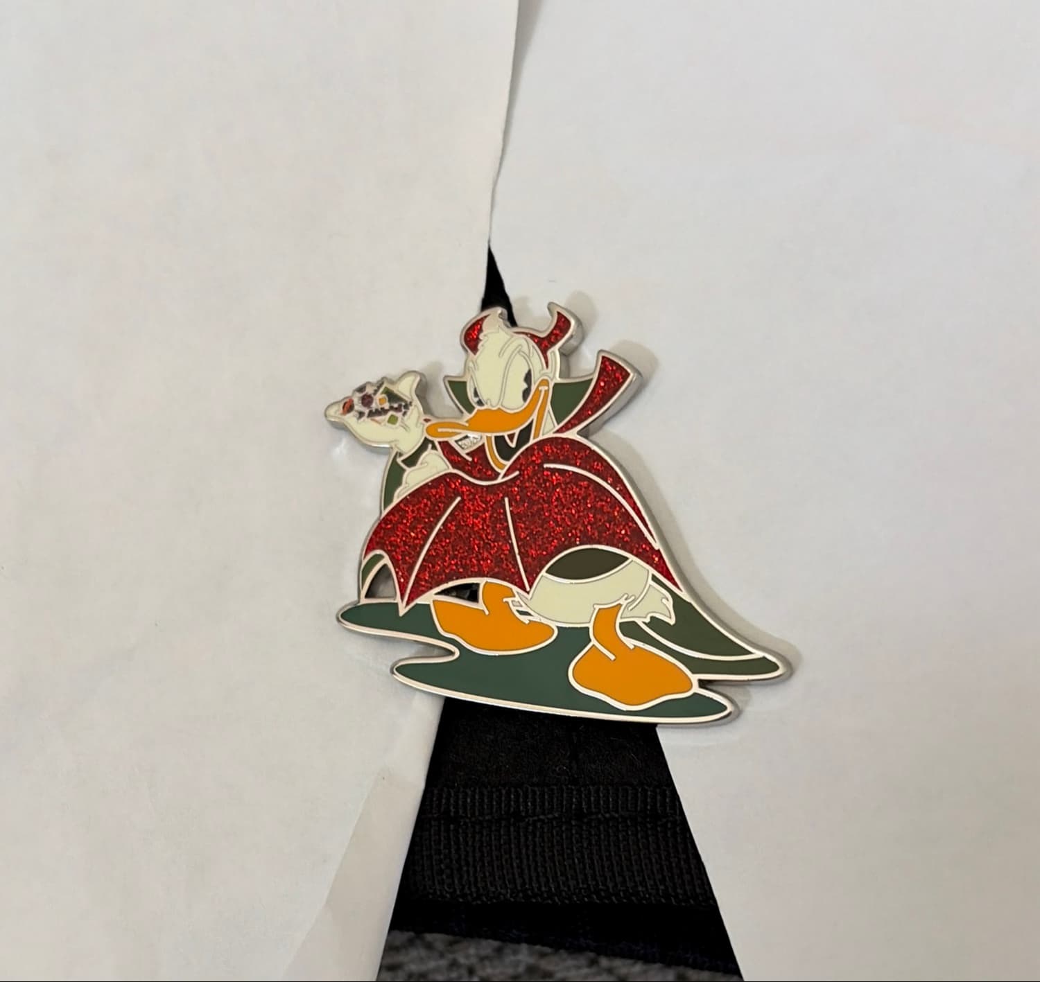 Vampire Donald Duck Halloween Pin front