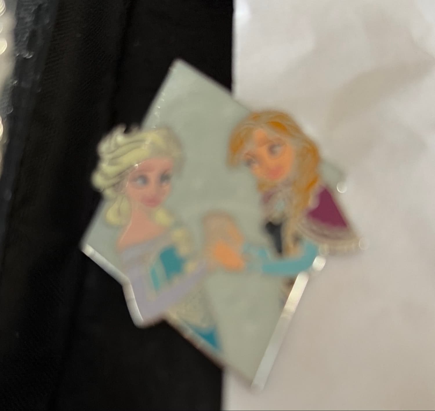 Anna and Elsa Diamond Pin front