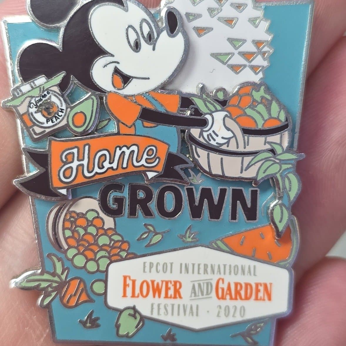 Disney Parks 2020 EPCOT Flower and Garden Festival Mickey Mouse Home Grown Pin front