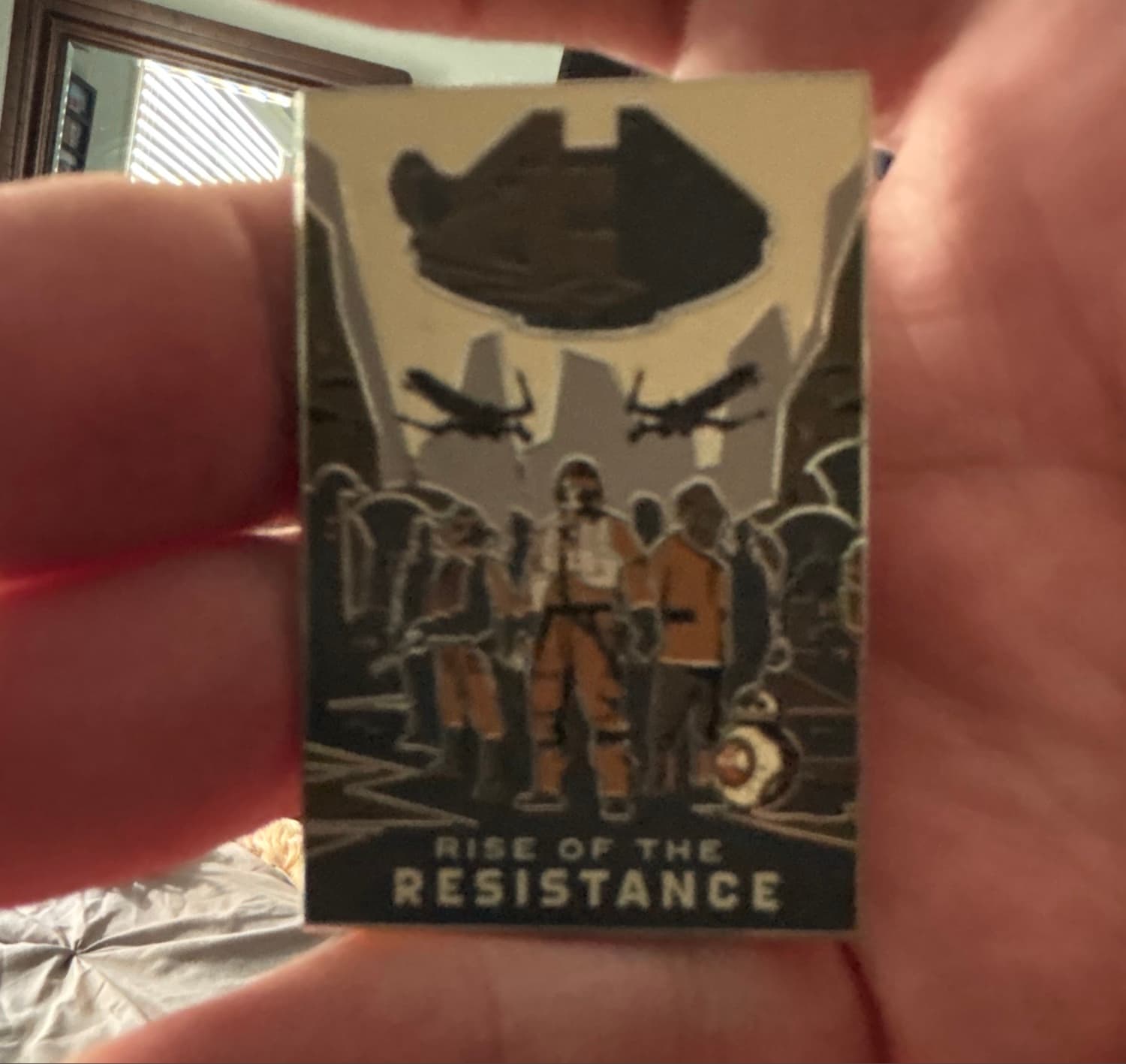 Star Wars: Rise of the Resistance Attraction Poster Pin with Rey, Finn, Poe, and BB-8