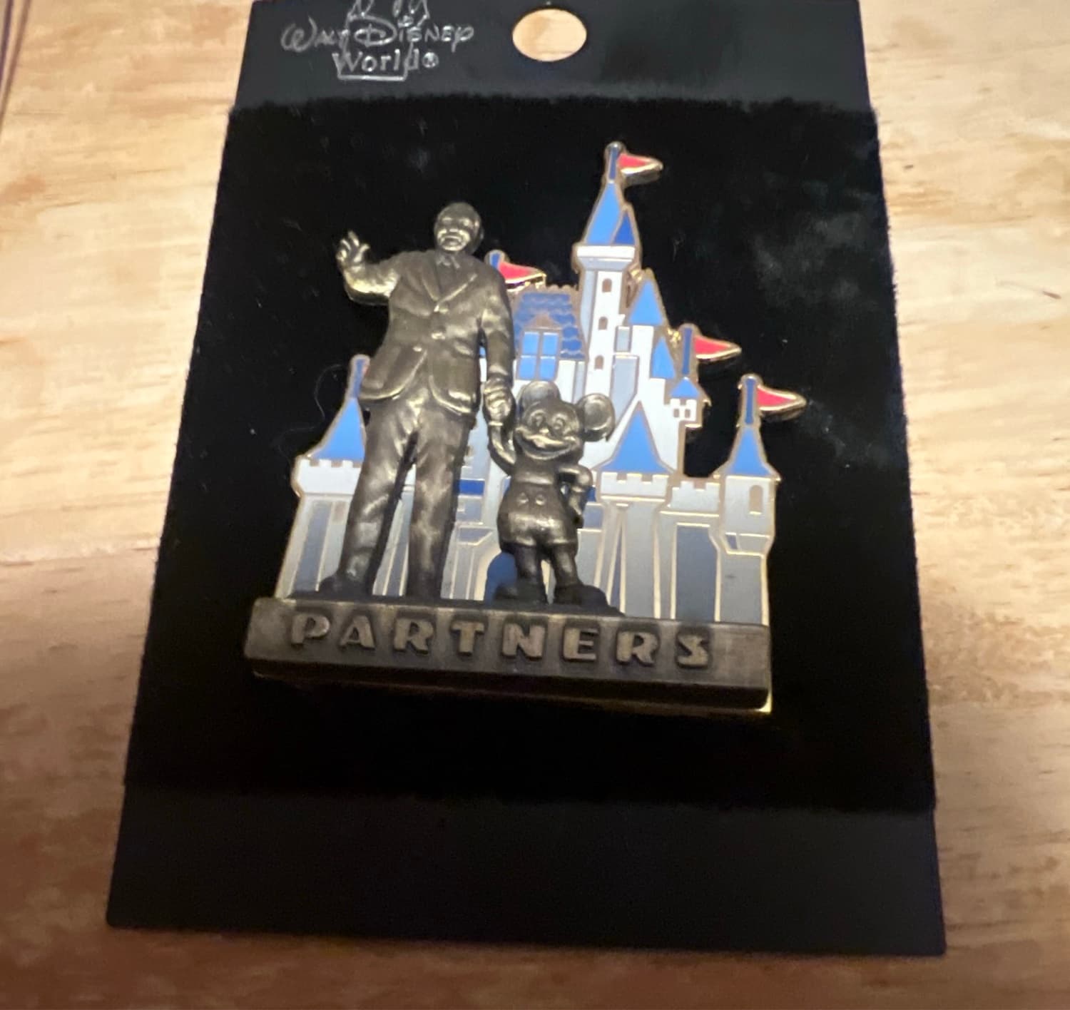 Walt Disney and Mickey Mouse Partners Statue with Cinderella Castle