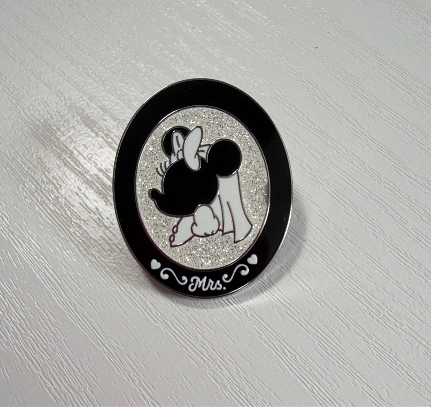 Minnie Mouse Shadow Silhouette 'Mrs.' Wedding Pin