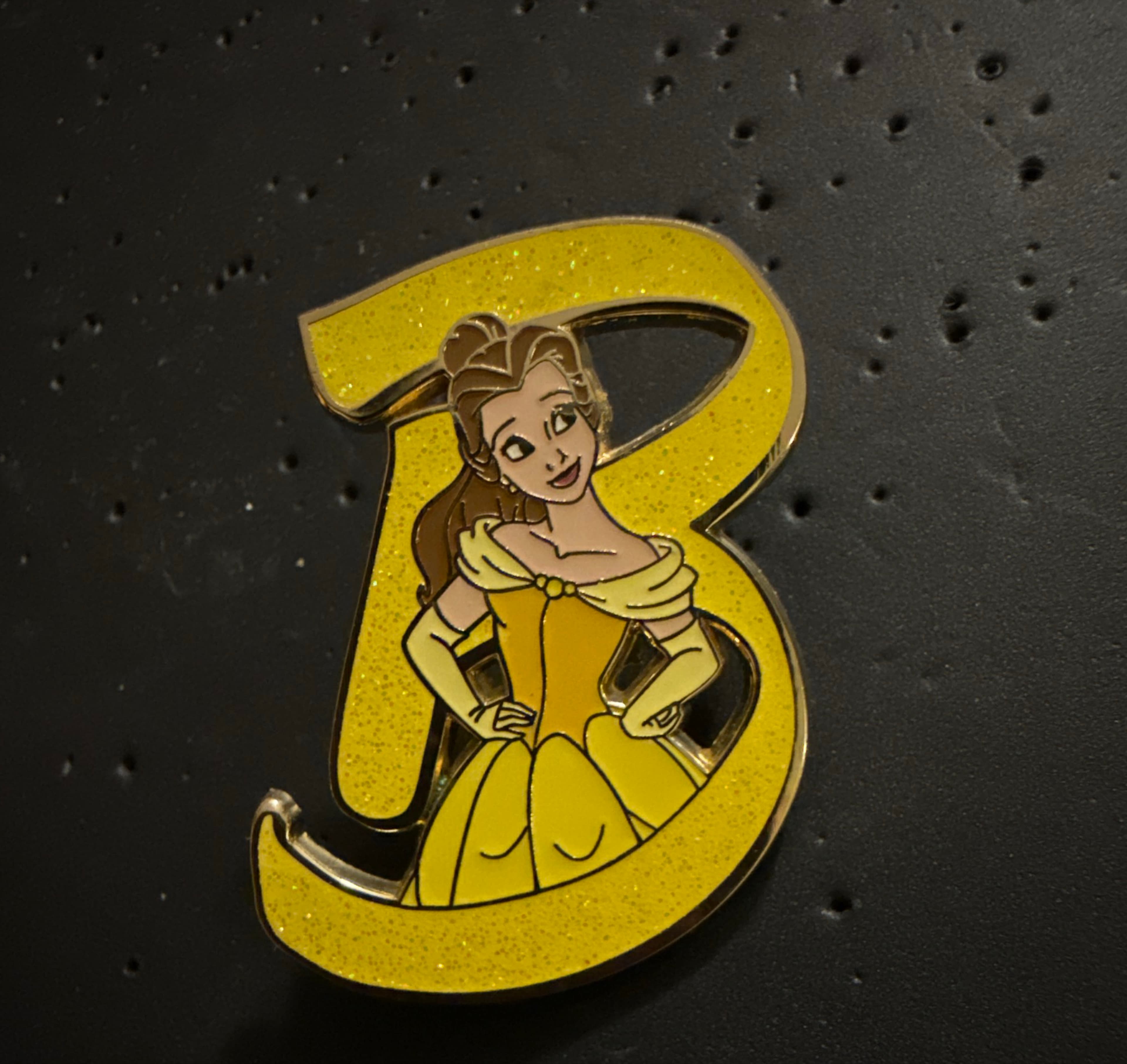 Belle 'B' Alphabet Hidden Mickey Pin
