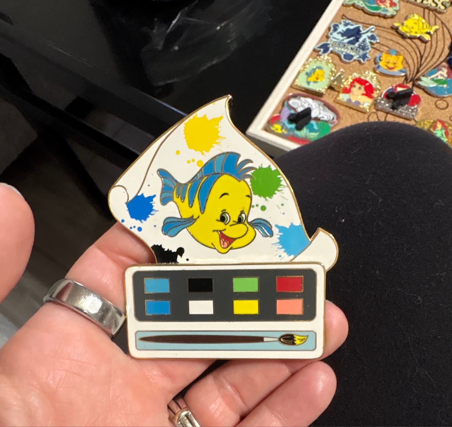 Flounder Little Mermaid Paint Palette Pin