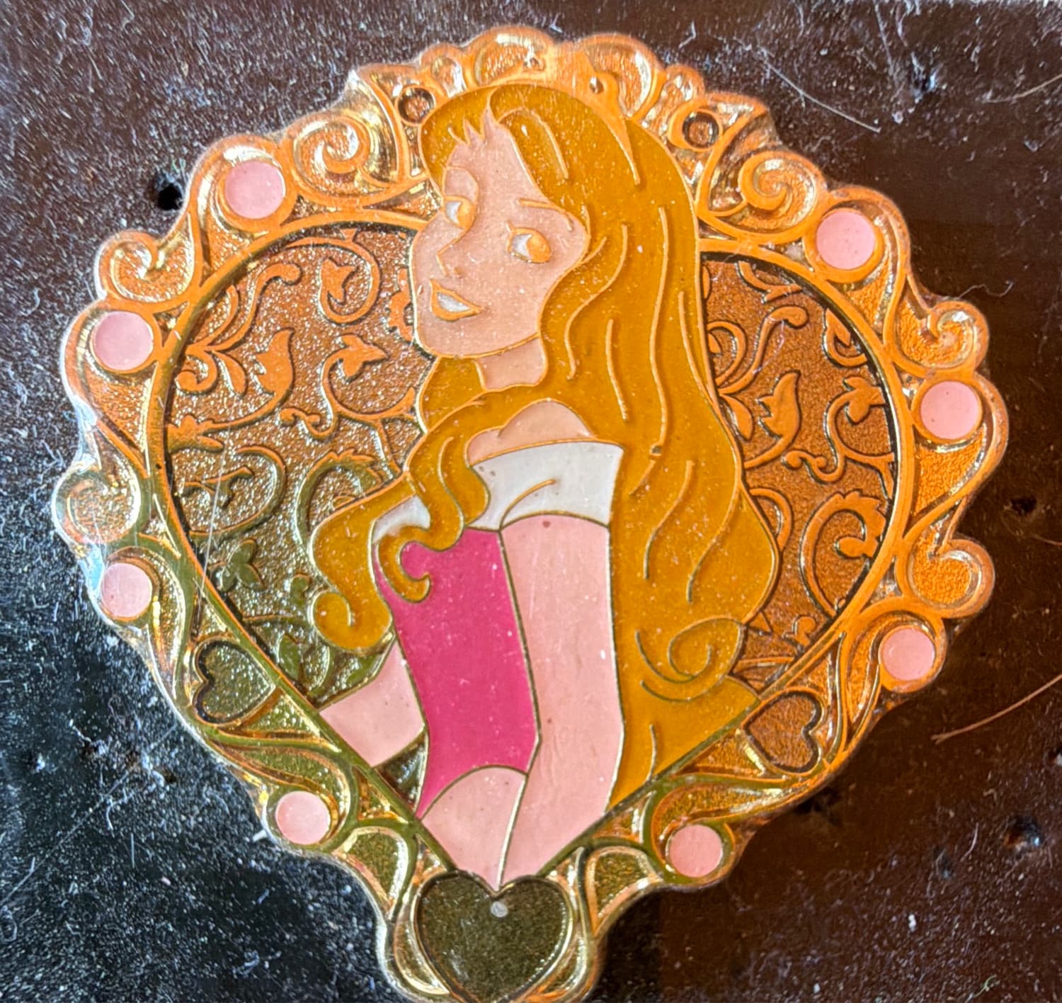 Princess in Gold Jeweled Frame - Aurora front