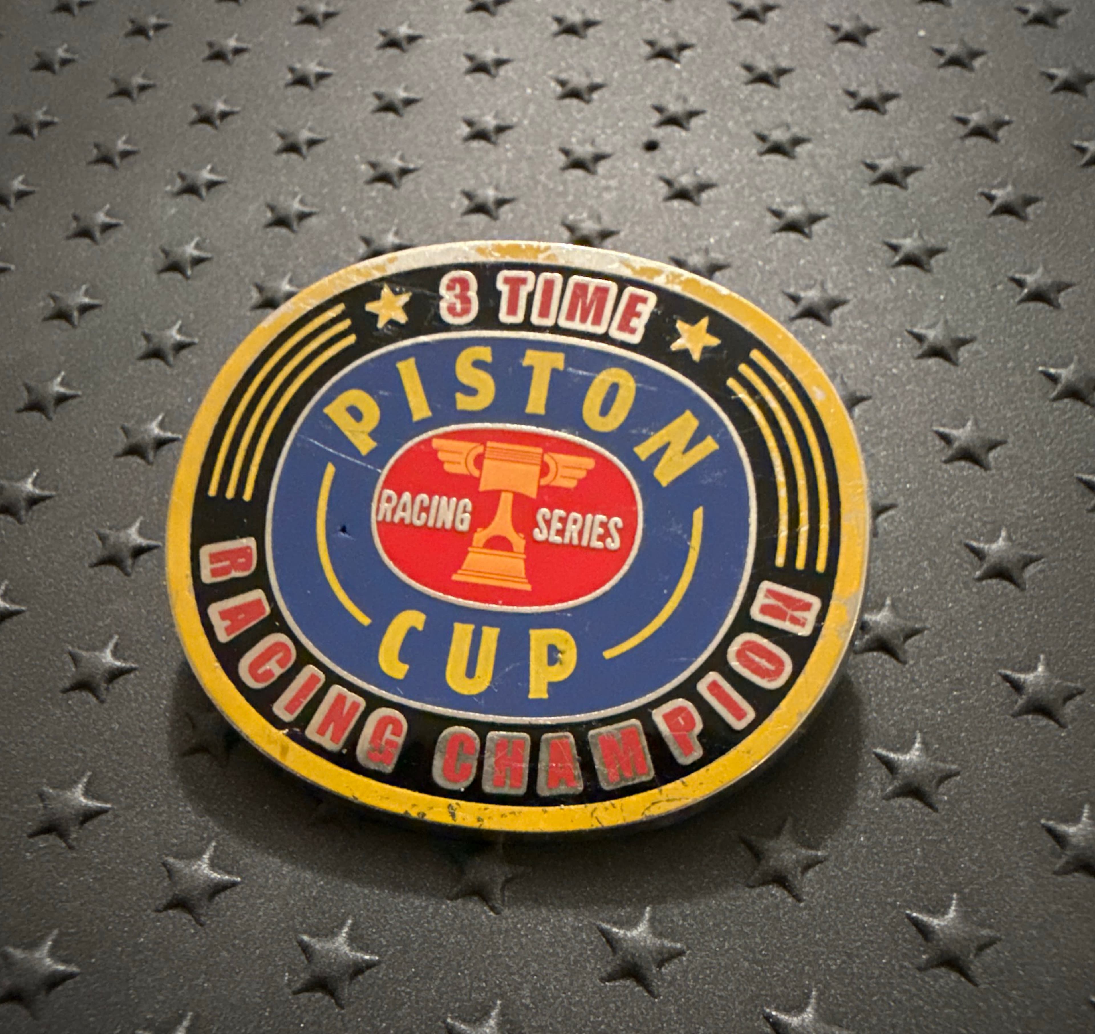 Piston Cup Racing Series 3 Time Champion Pin front