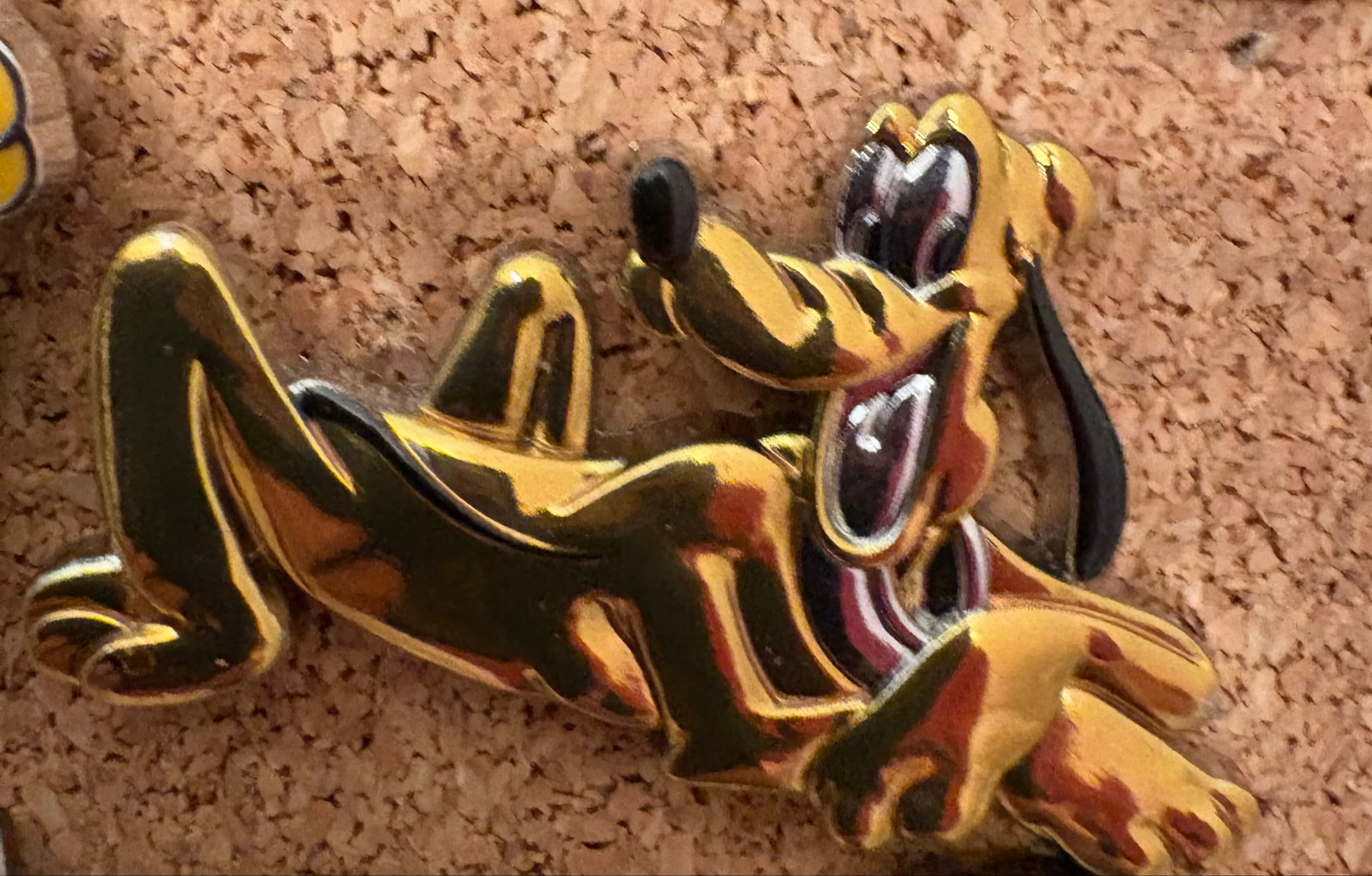 Pluto Sculpted Metallic Yellow Pin