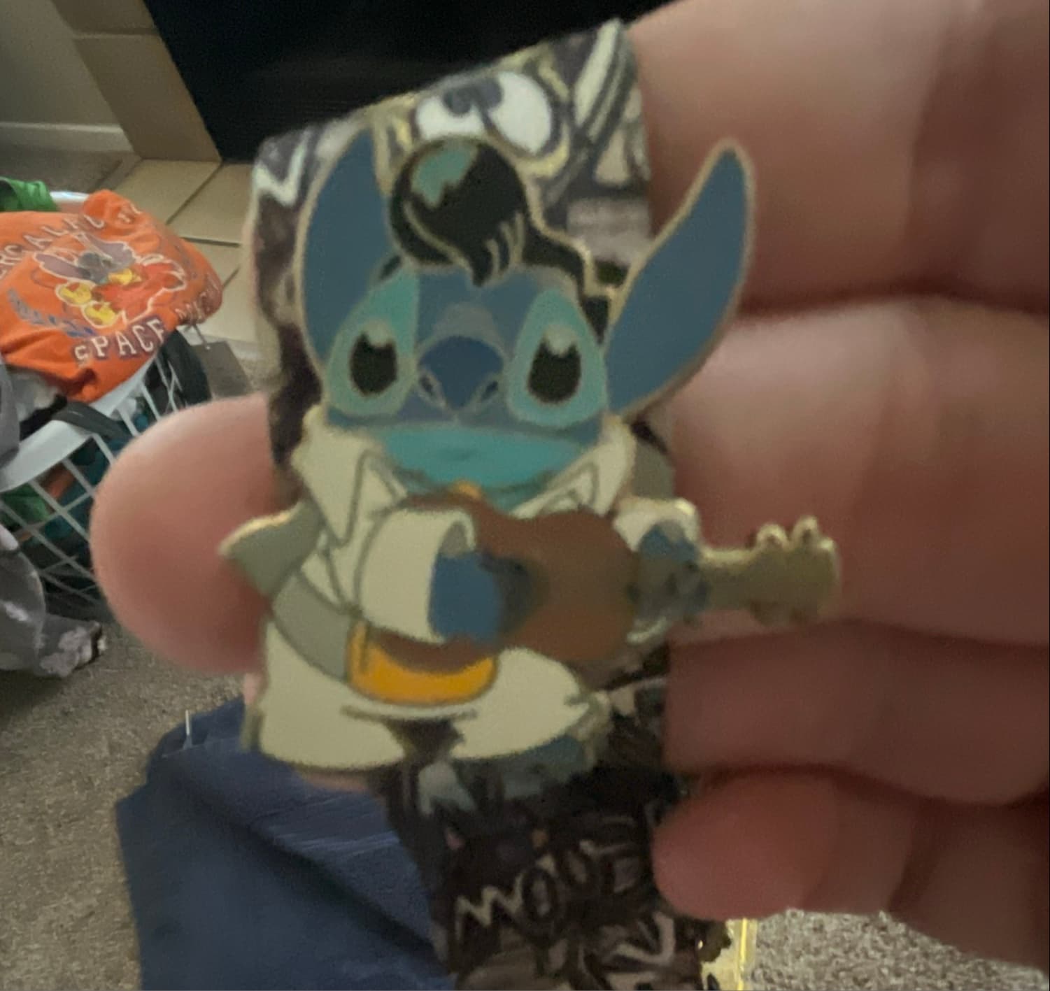 Stitch as Elvis Holding his Ukulele front