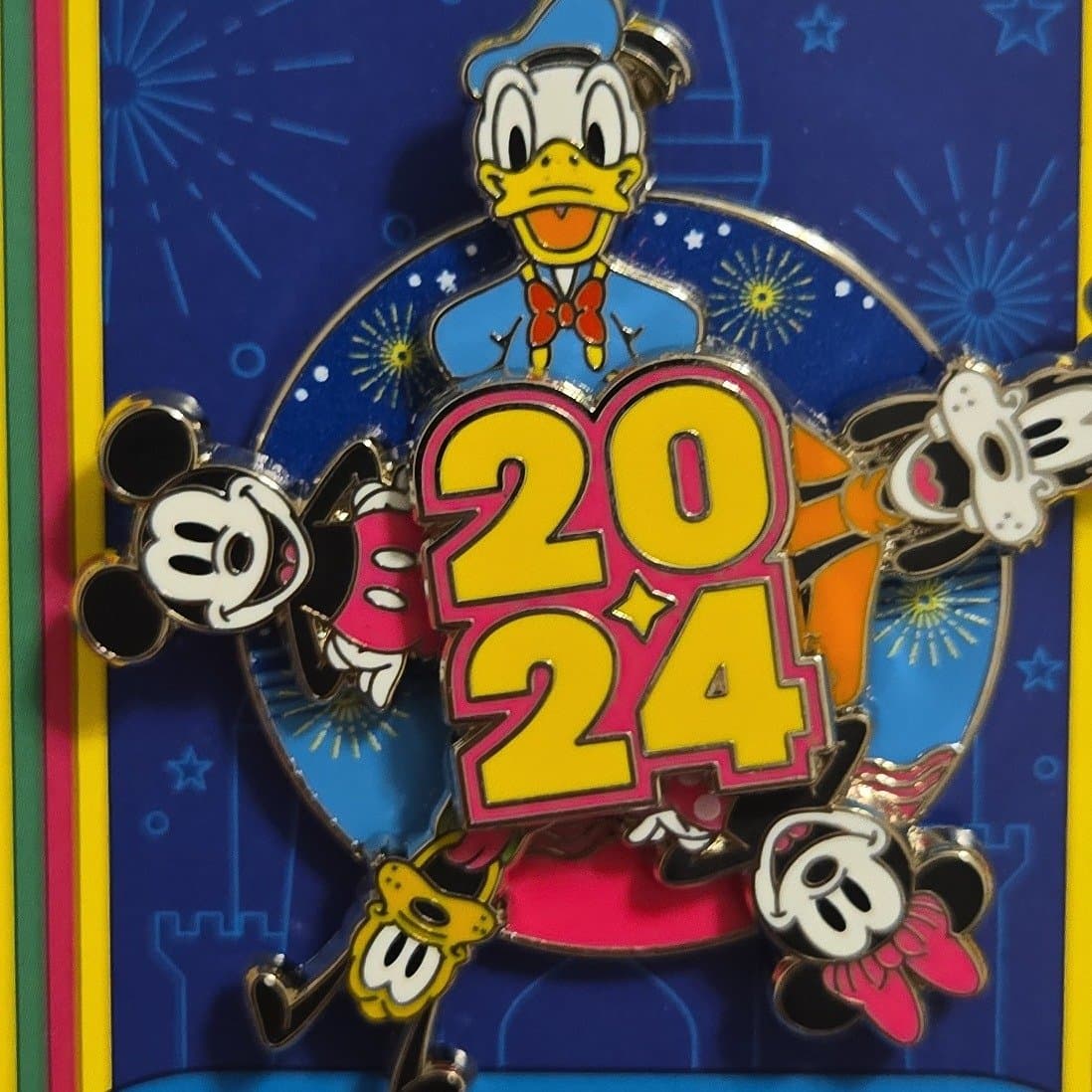 Disney Parks 2024 Celebration Mickey Minnie Goofy Donald Pluto Pin