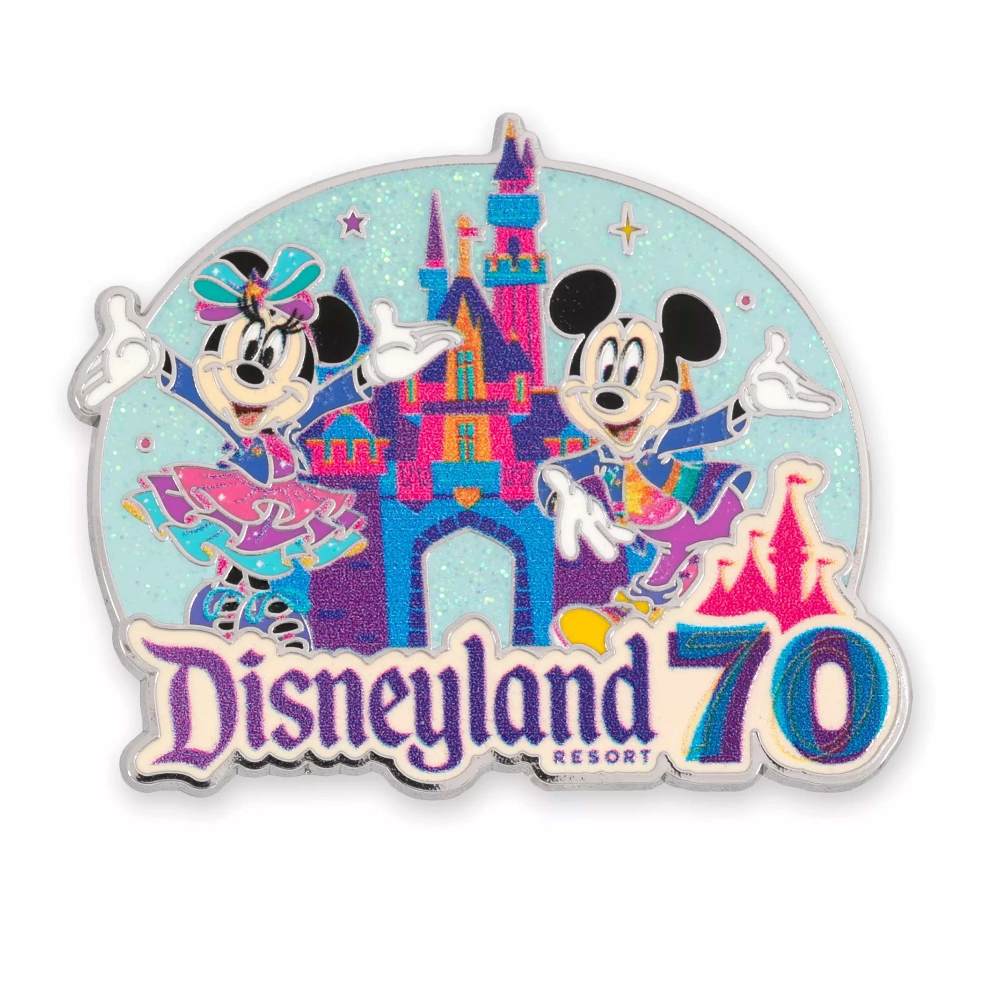 Disneyland 70th Anniversary Mickey Mouse and Minnie Mouse Sleeping Beauty Castle front
