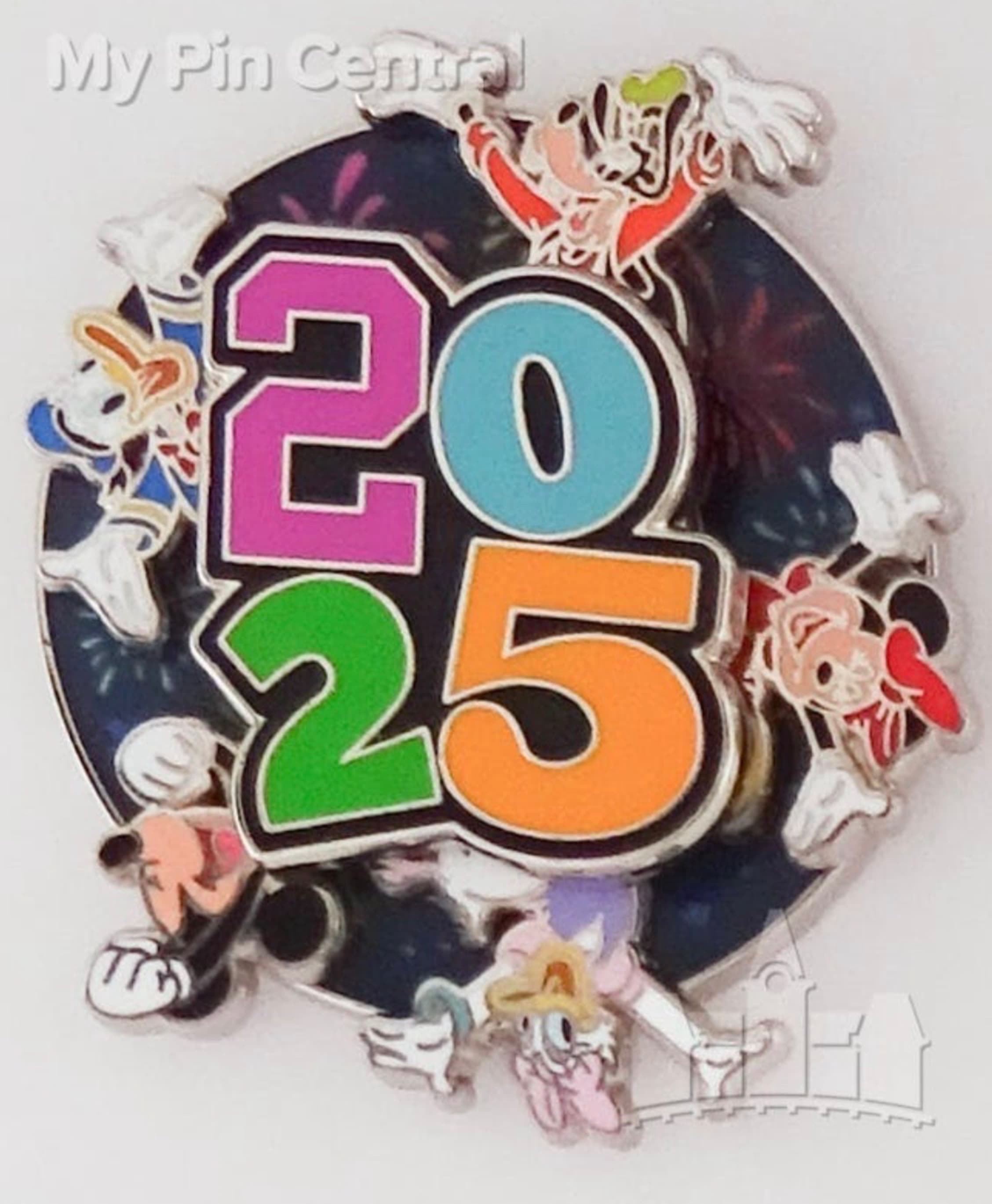 Mickey & Friends 2025 Dated Celebration Pin front