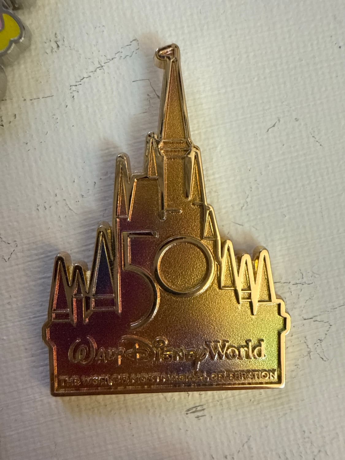 Walt Disney World 50th Anniversary Cinderella Castle 'The World's Most Magical Celebration' Pin front