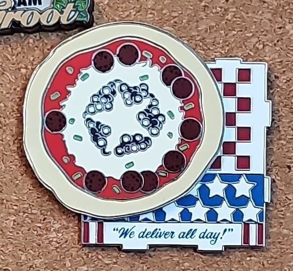 Captain America Shield Pizza - "We Deliver All Day!" front