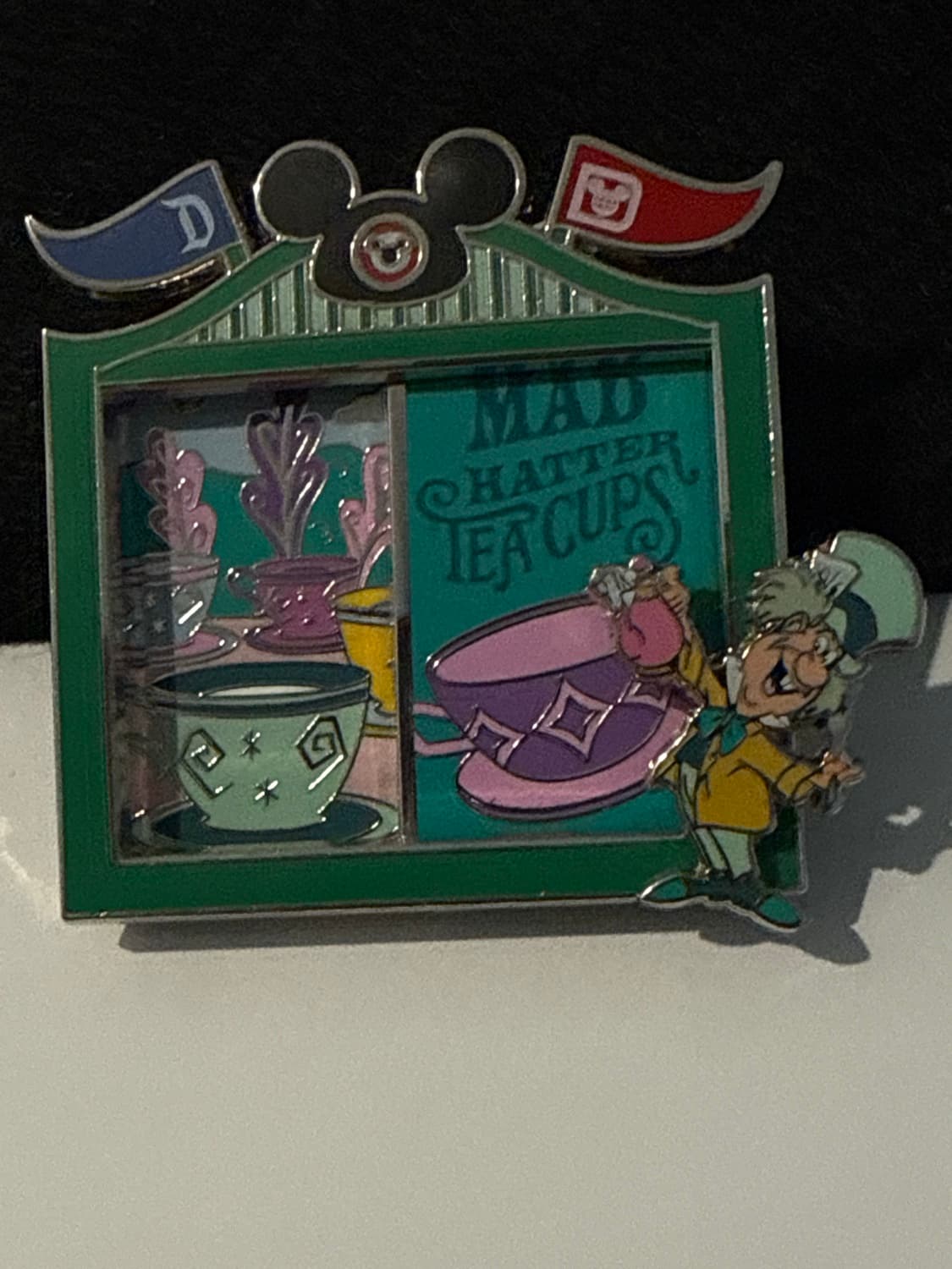 Mad Hatter's Tea Cups Bicoastal Adventures Slider Pin - Disneyland & Walt Disney World