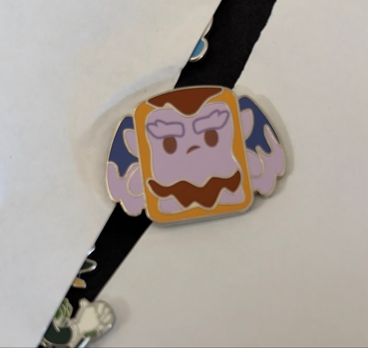 Mickey Mouse Purple Angry Face Rectangle Pin front