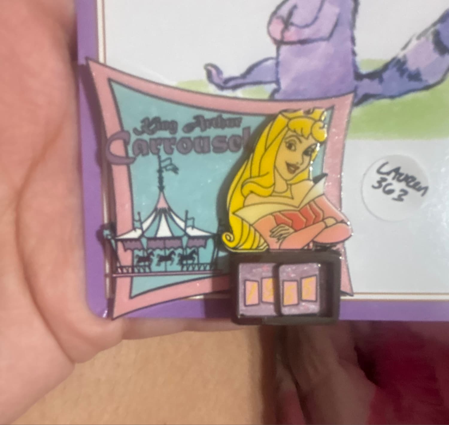 Disneyland Original Attraction Surprise Release King Arthur Carrousel Aurora Pin 55 years