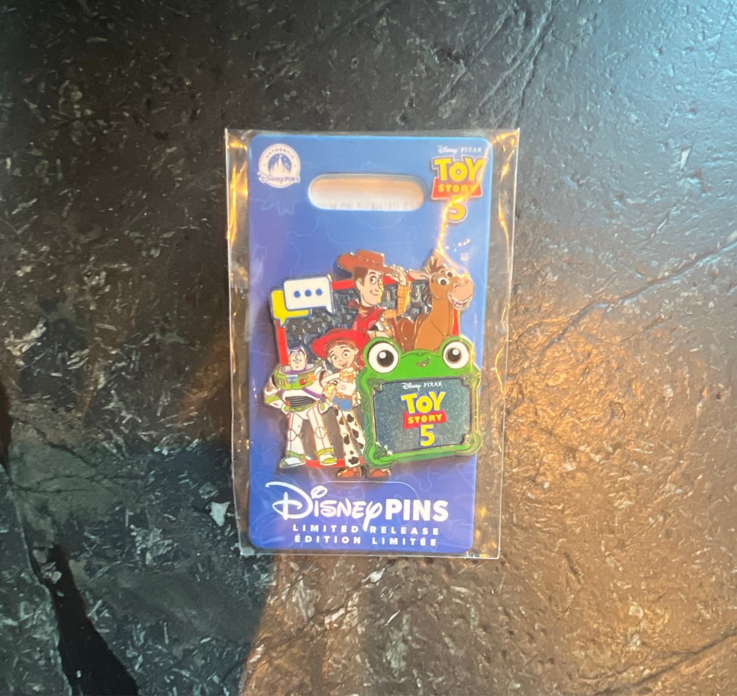 Toy Story 5 Cast and Logo Pin front