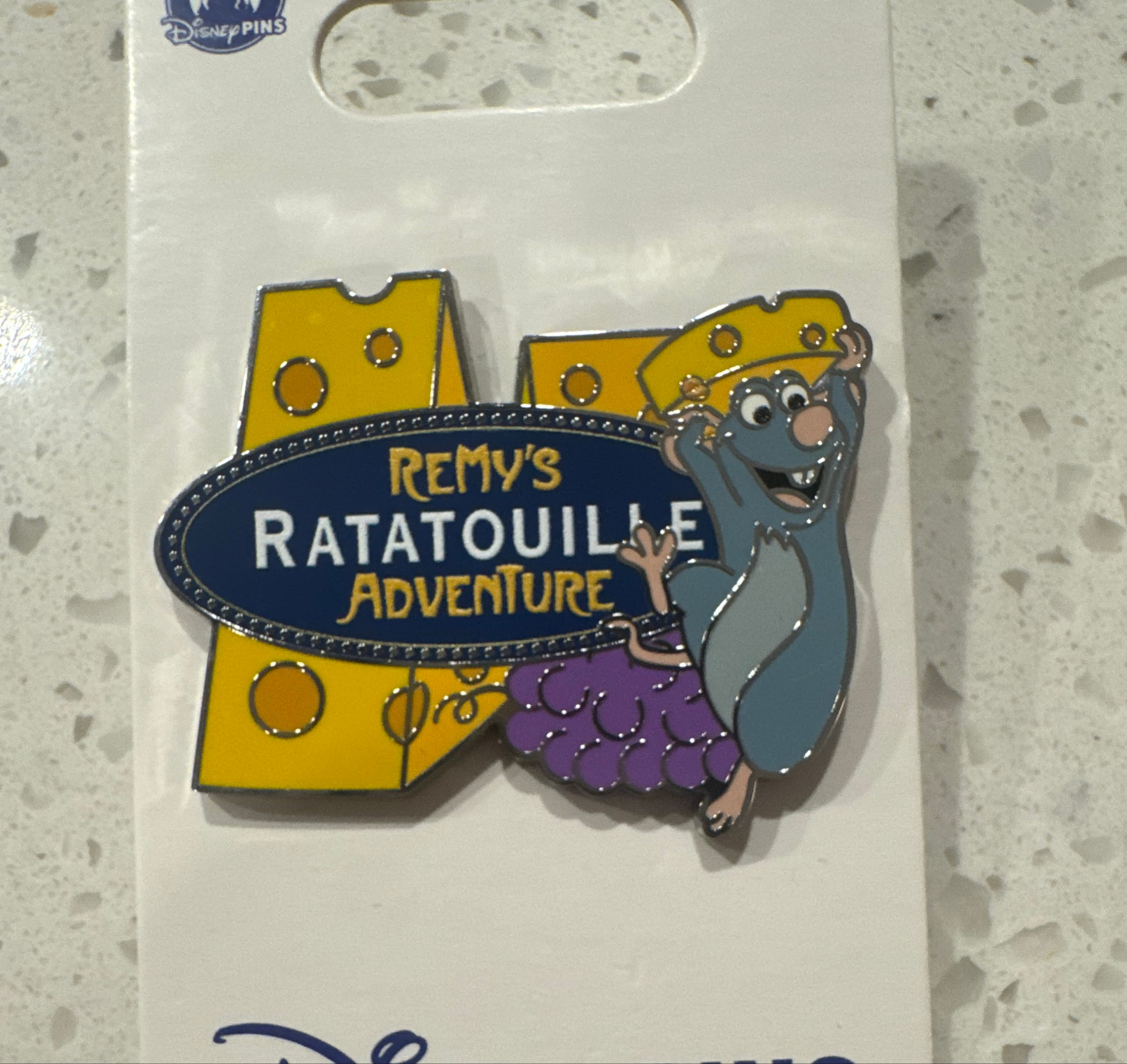 Remy with Cheese - Remy's Ratatouille Adventure Logo Pin