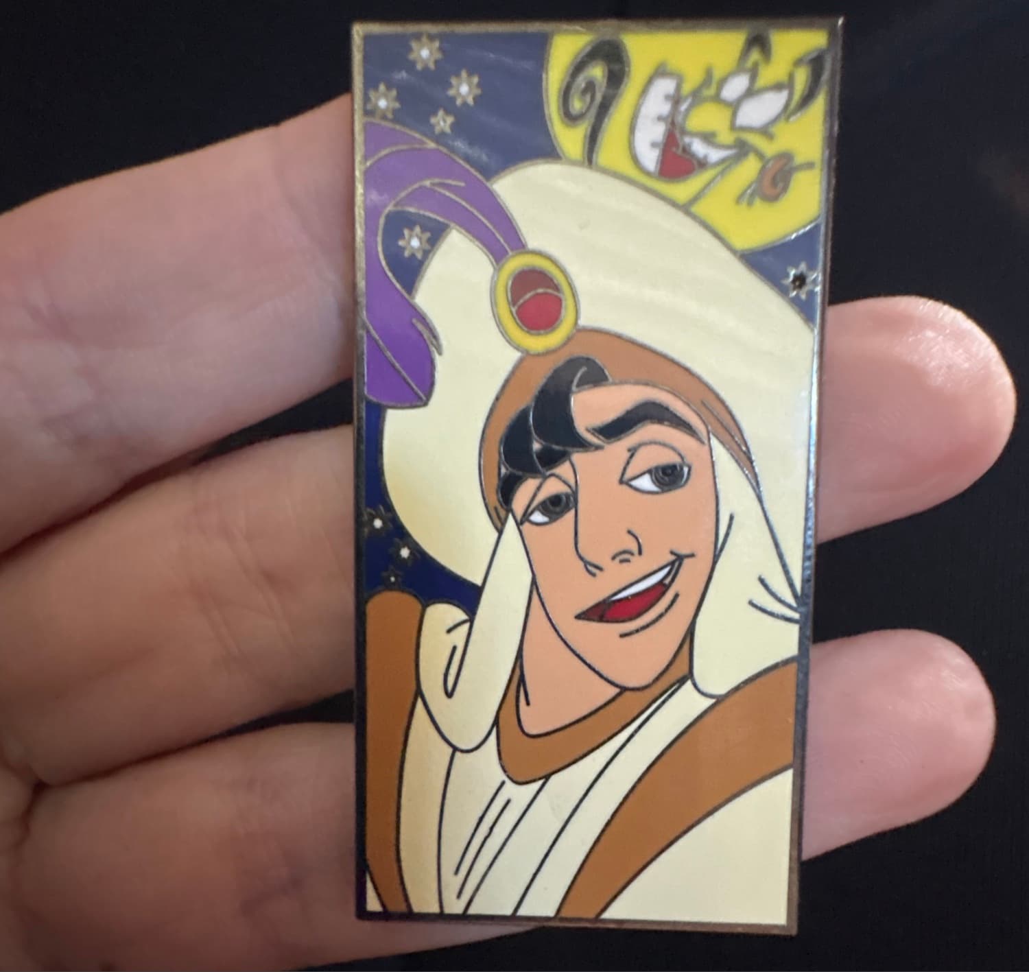 Aladdin with Genie Moon fantasy pin