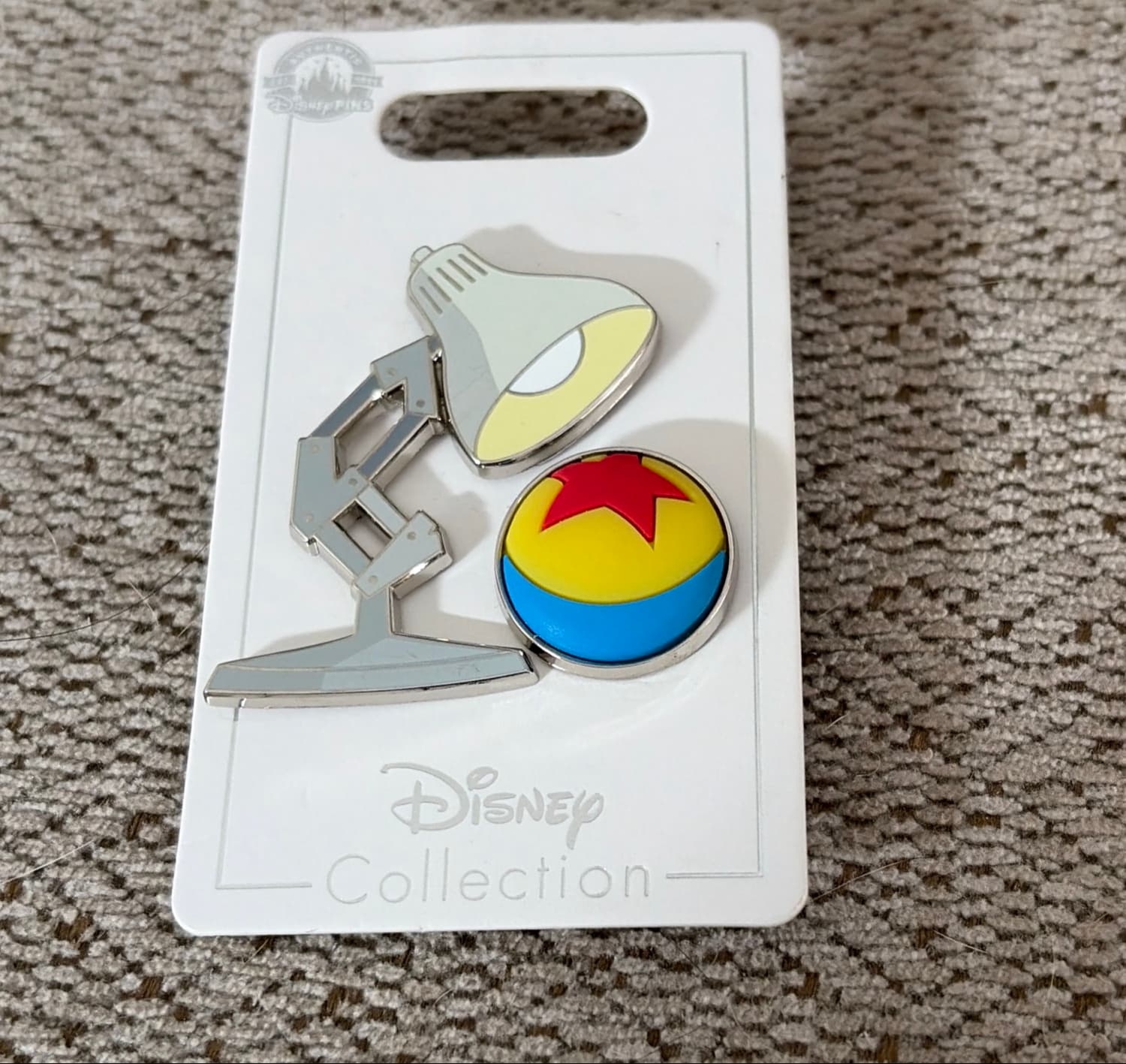 Pixar Lamp and Luxo Ball Pin Set front