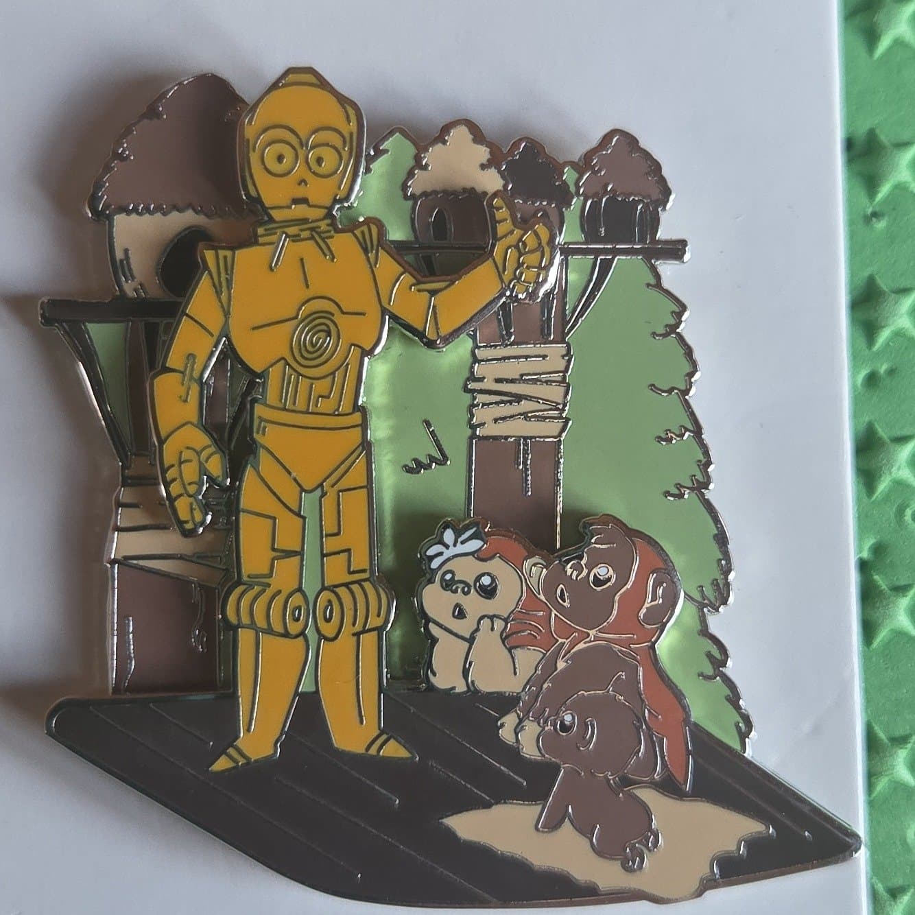 C-3PO & Ewoks Return of the Jedi Cartoon Pin front