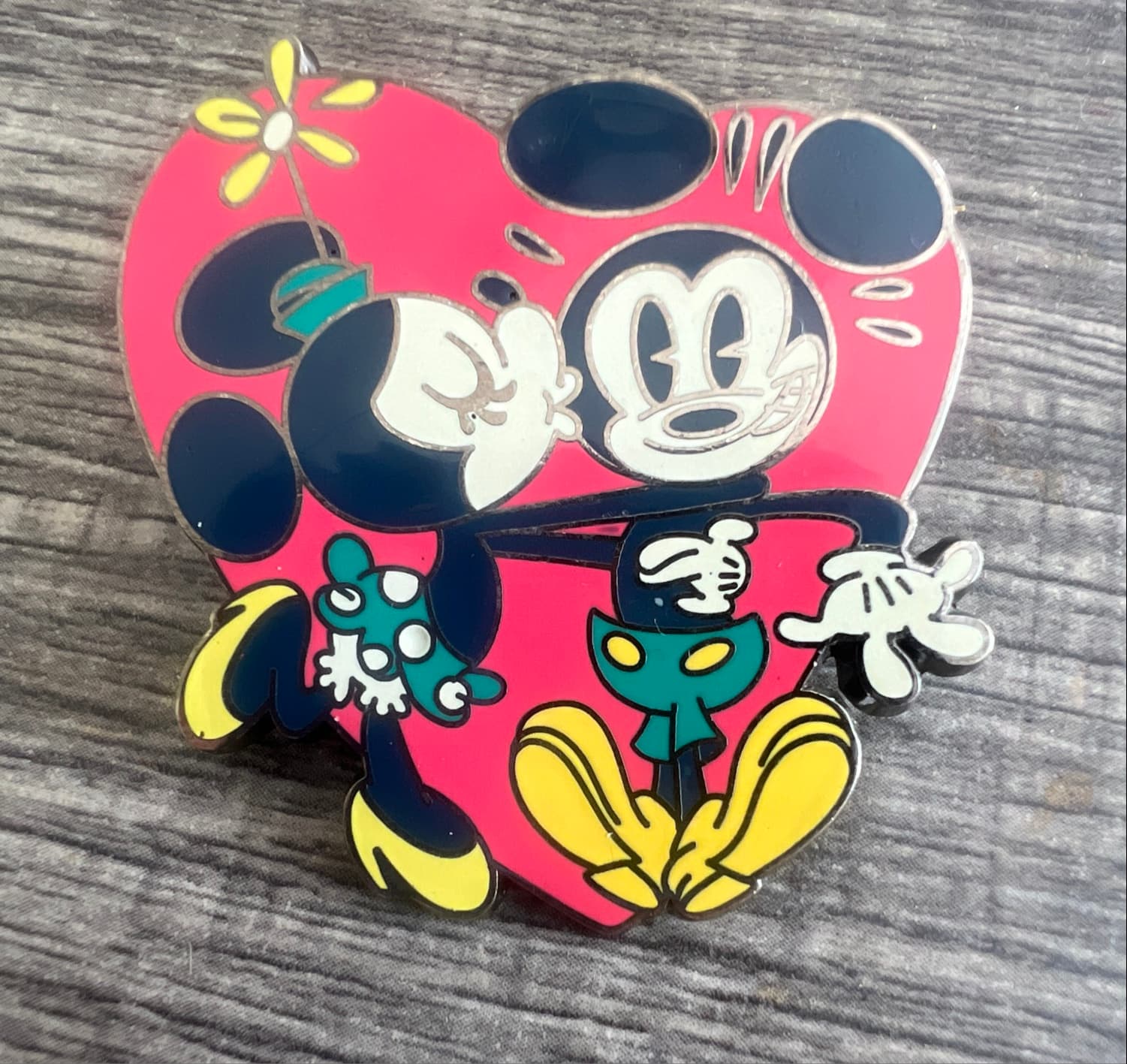 Mickey and Minnie Heart with Flower