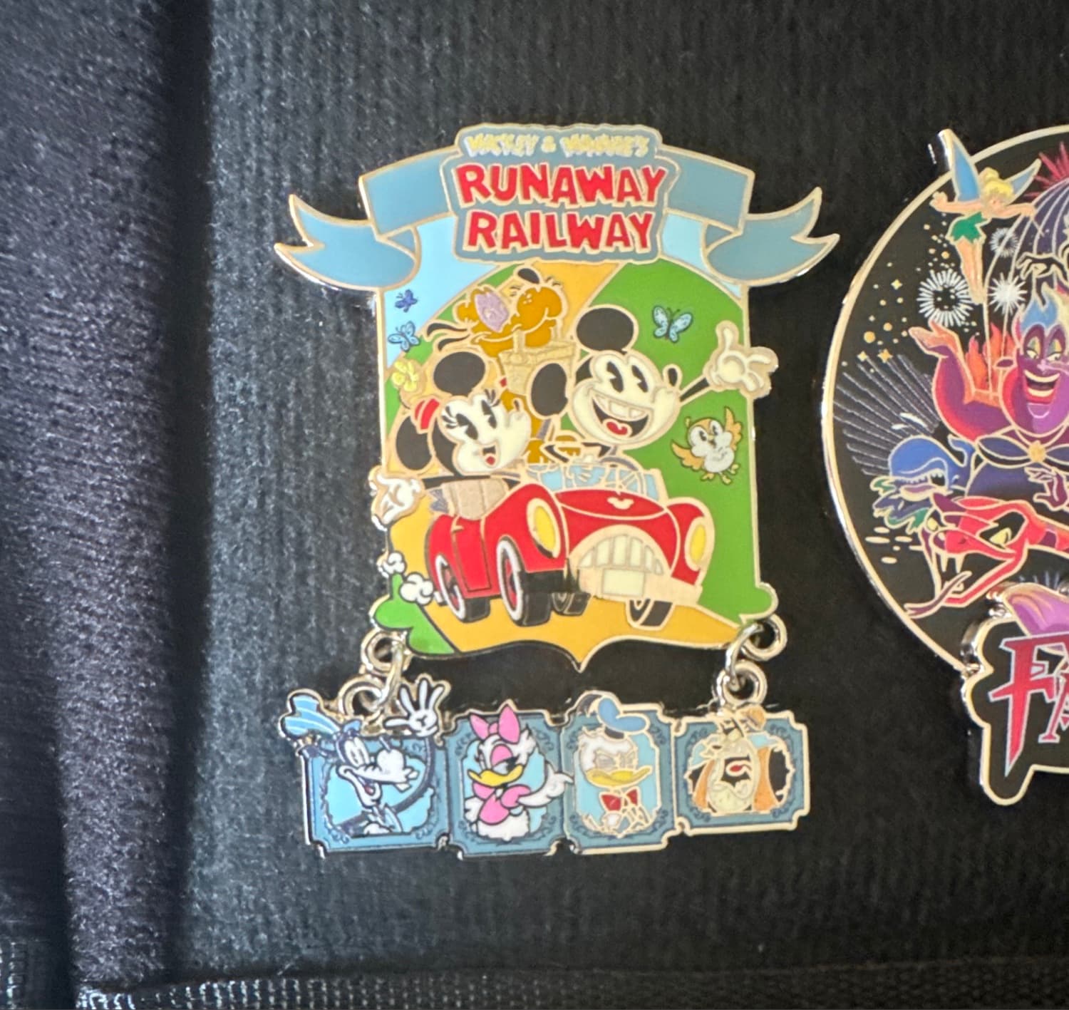 Mickey & Minnie's Runaway Railway Dangle Pin front