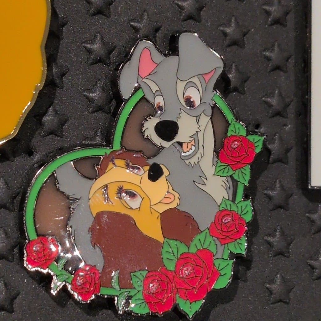 Lady and the Tramp Heart Roses Pin