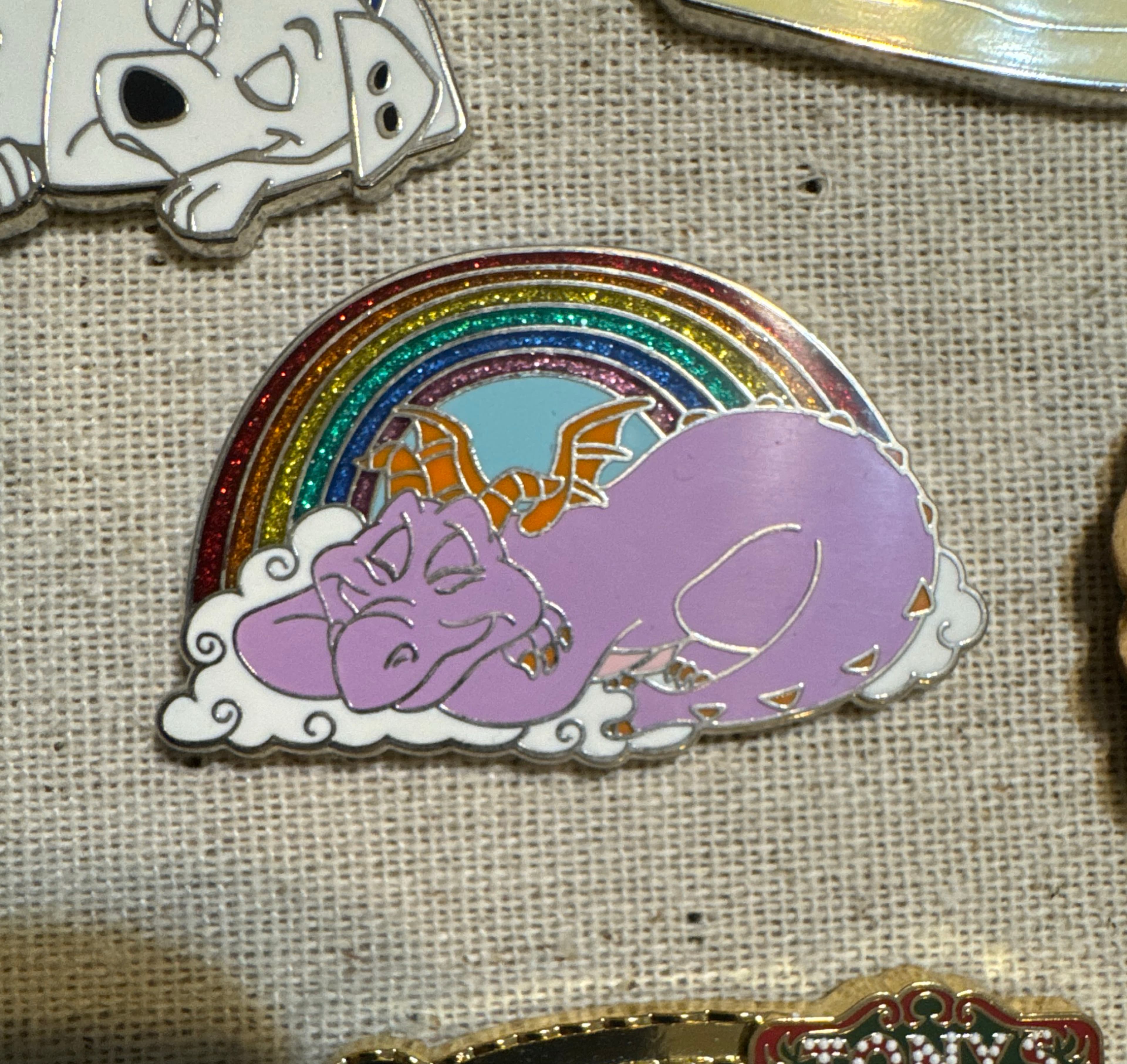 Figment Sleeping with Rainbow Pin