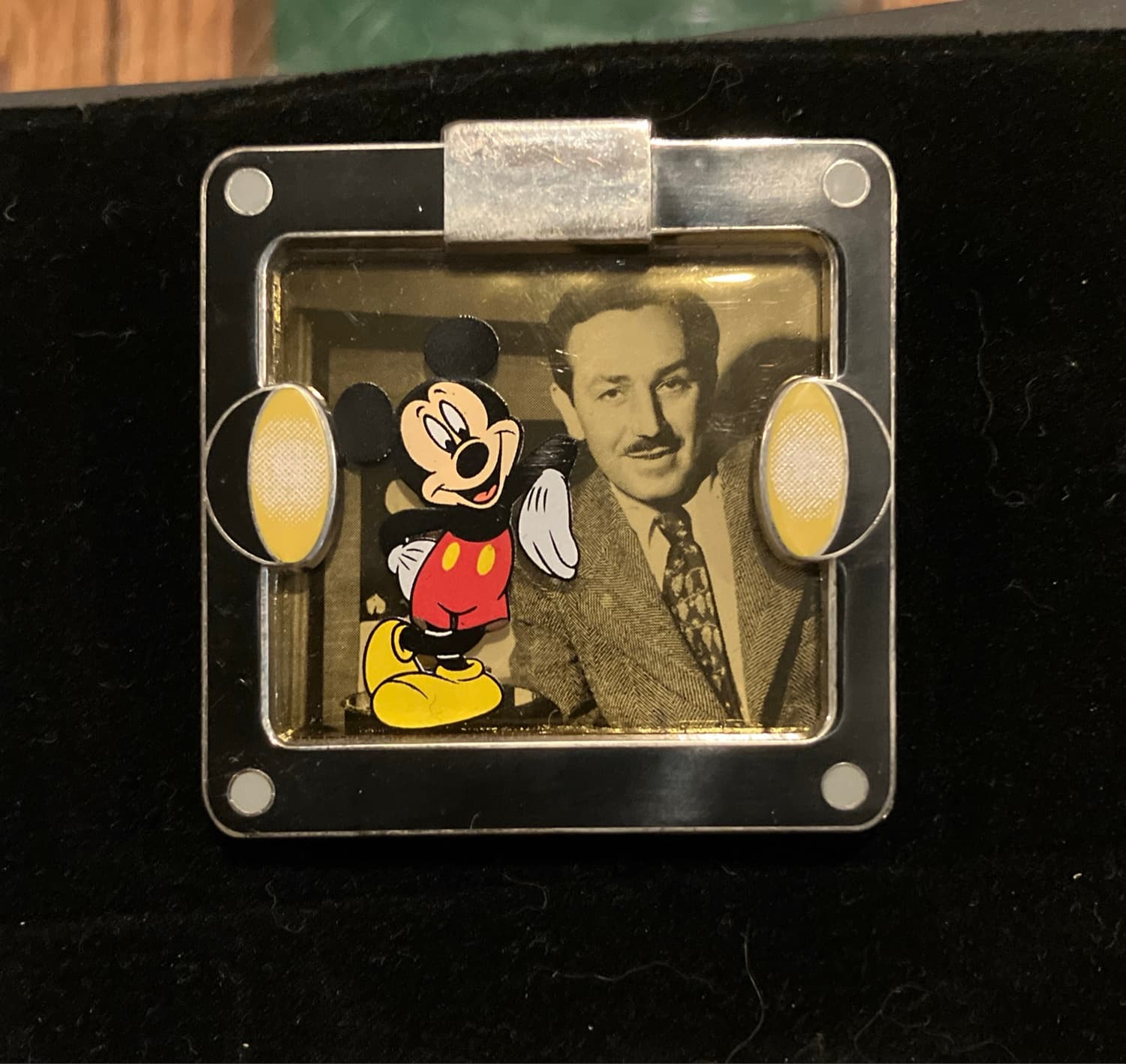 Walt and Vintage Mickey Mouse Through the Years Framed Photo Pin