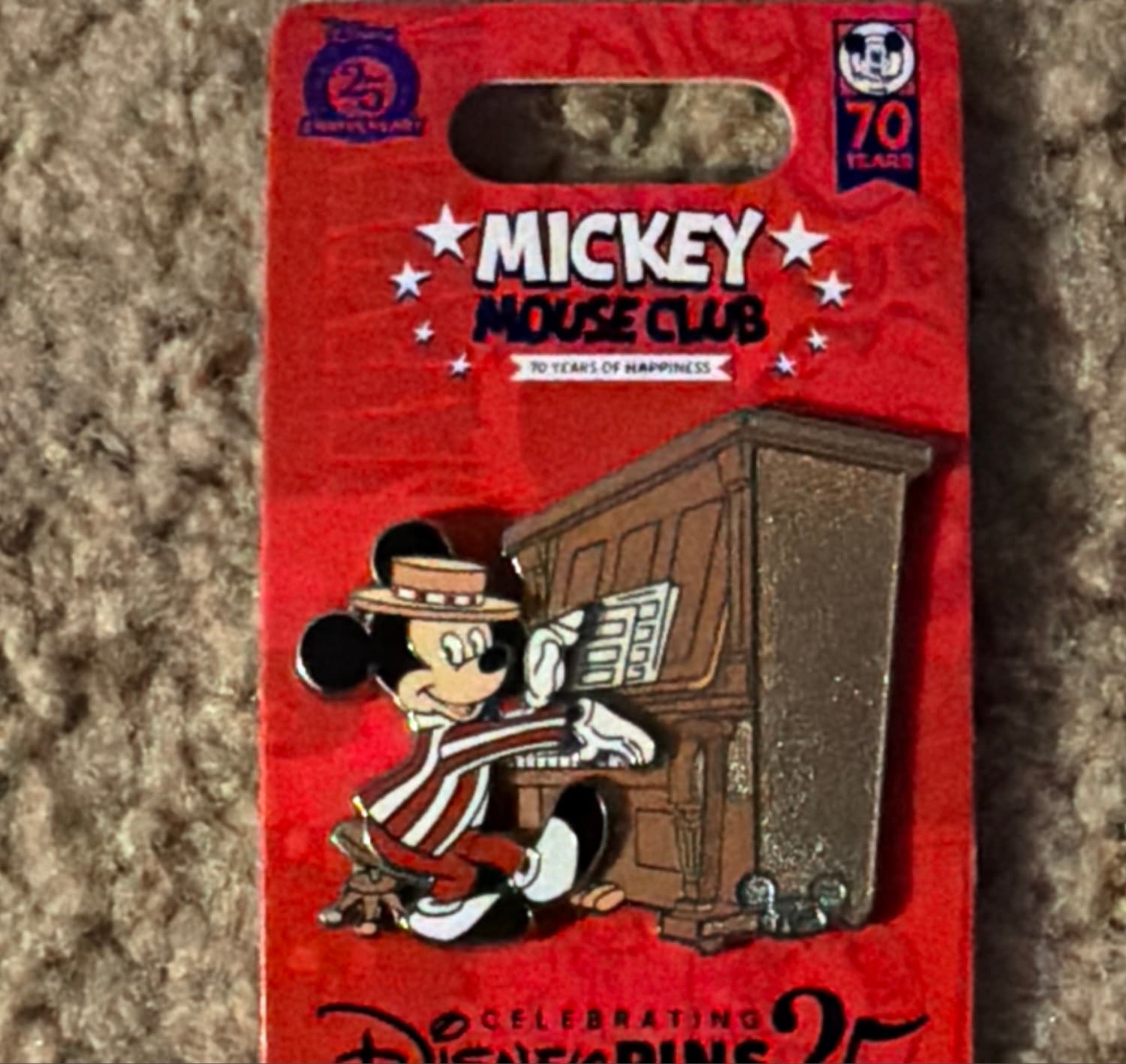 Mickey Mouse Club 70th Anniversary - Mickey on Piano Pin