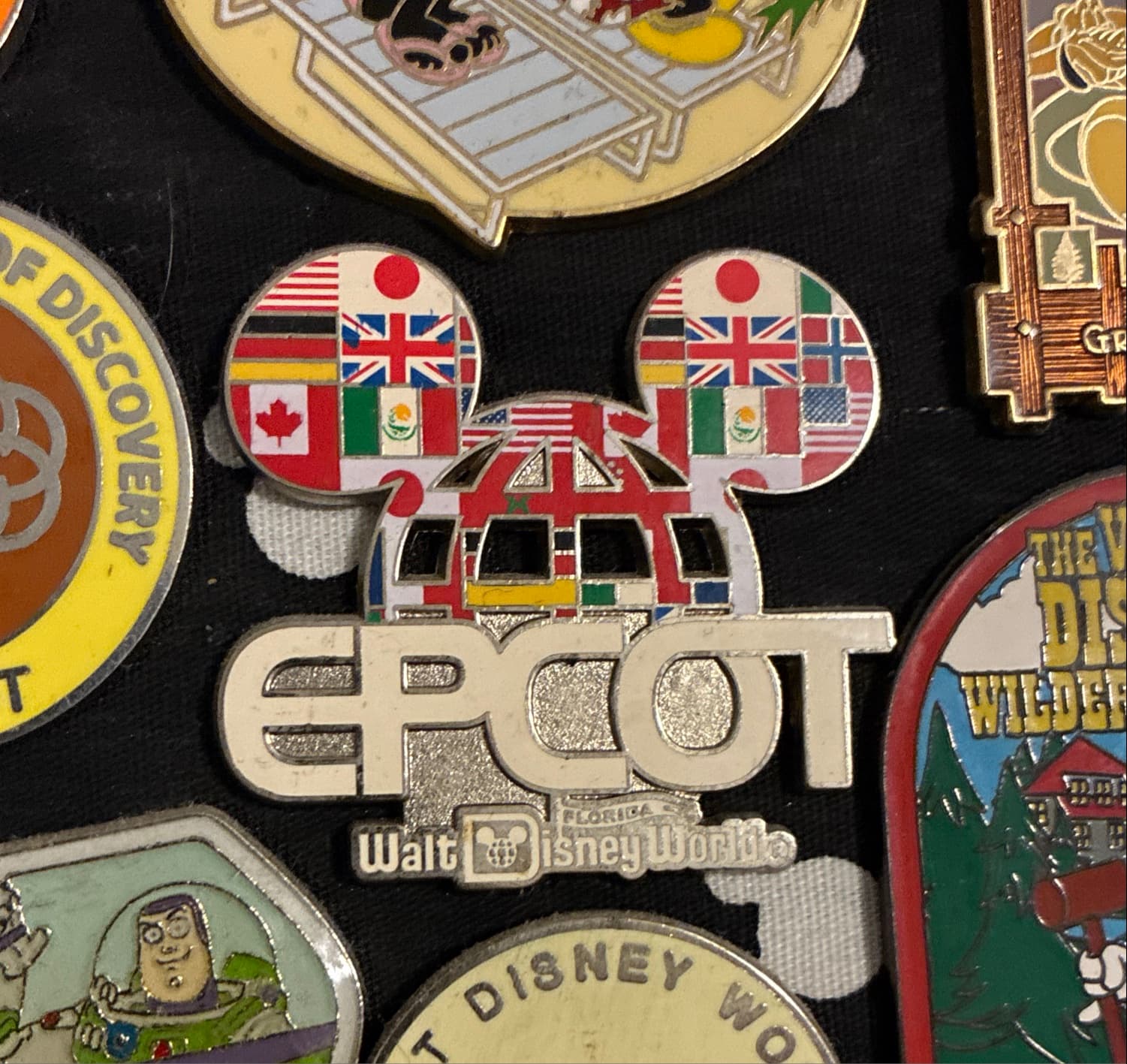 Epcot Spaceship Earth Mickey Head with World Showcase Flags