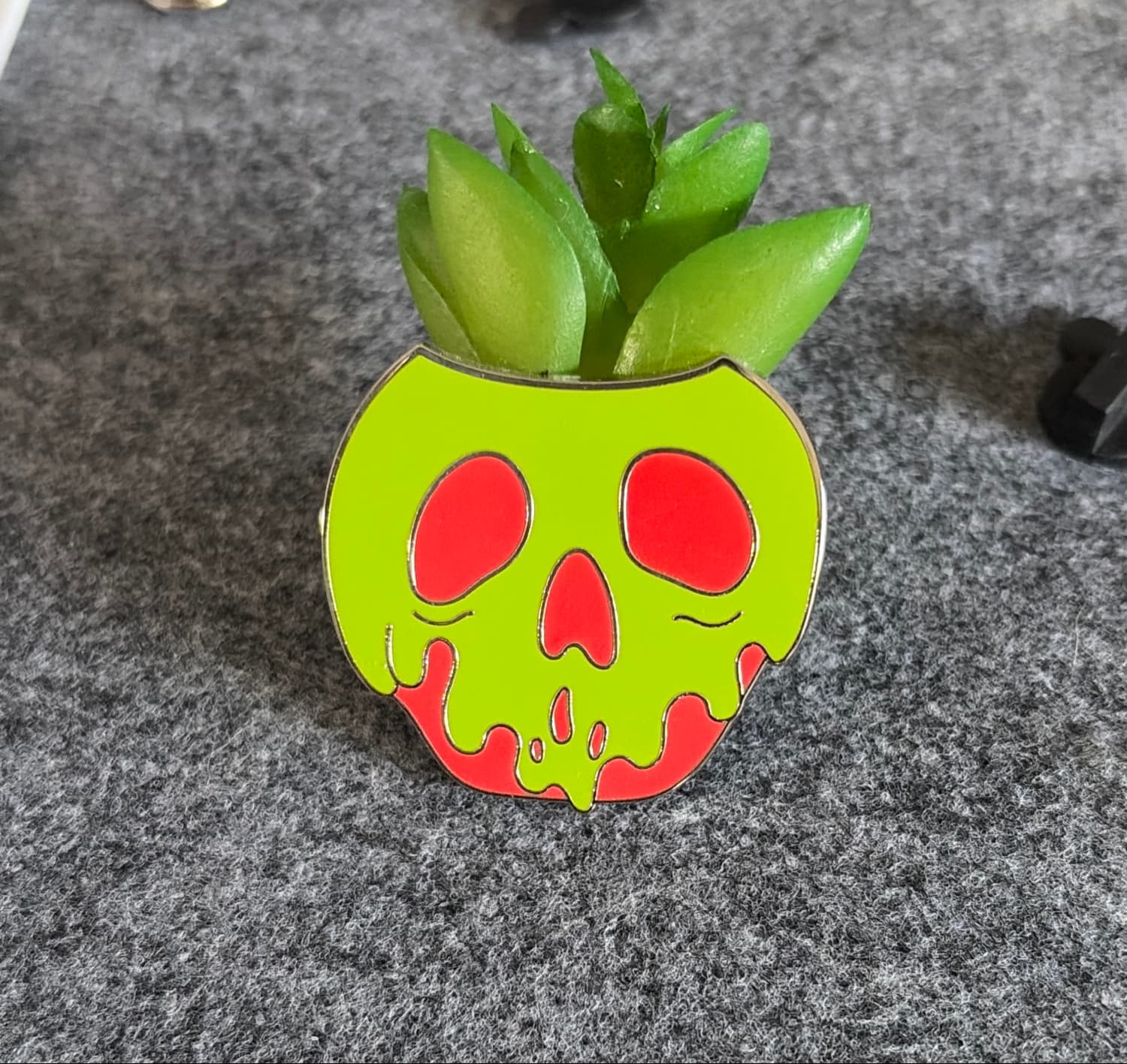 Poisoned Apple Succulent Plant Pin - Snow White and the Seven Dwarfs front