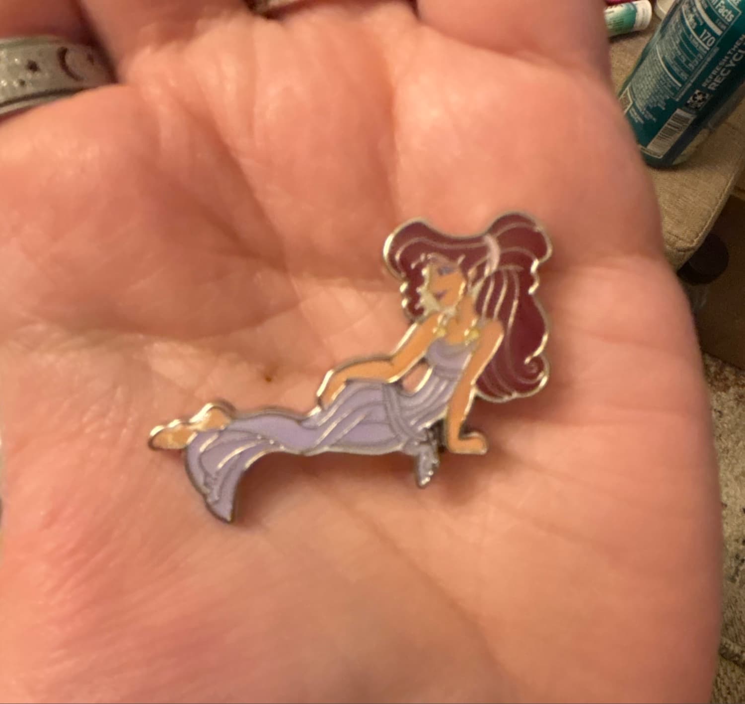 Megara Reclining with Abstract Background Pin