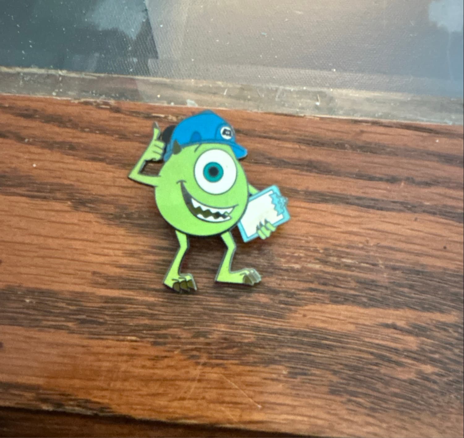Mike Wazowski with Blue Hard Hat, Clipboard, and Thumbs Up front