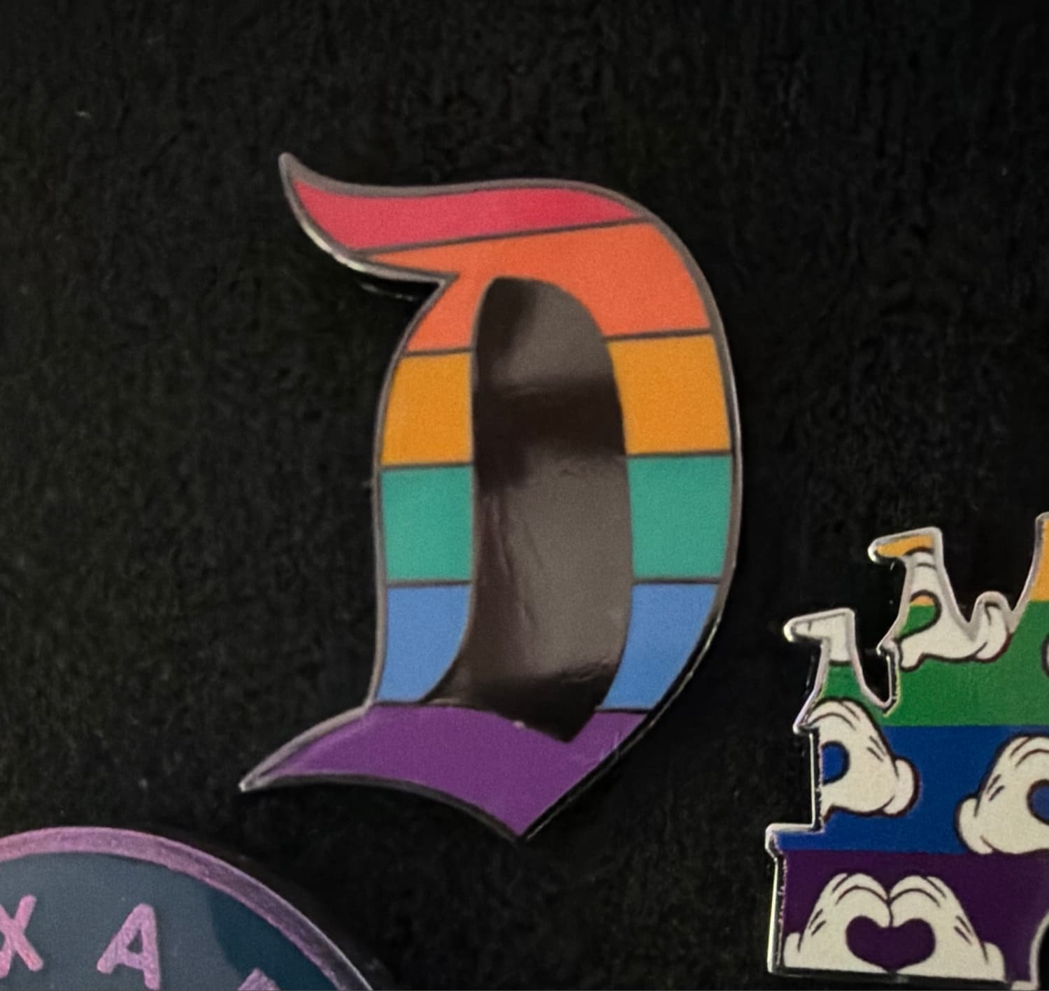 Disneyland D Logo Rainbow Pride Pin